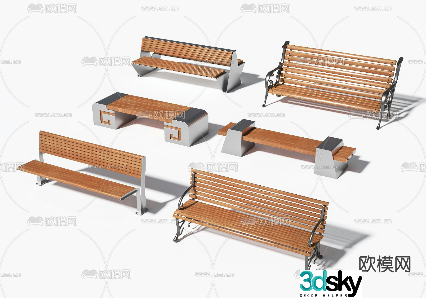 Landscape seat outdoor stool bench bench 3d model