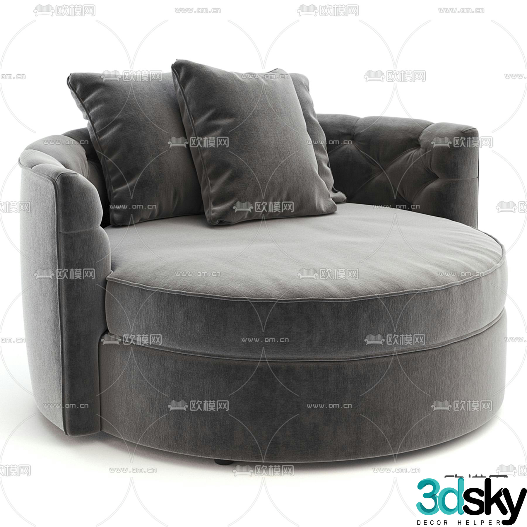 Eichholtz Kalita single sofa leisure sofa 3d model