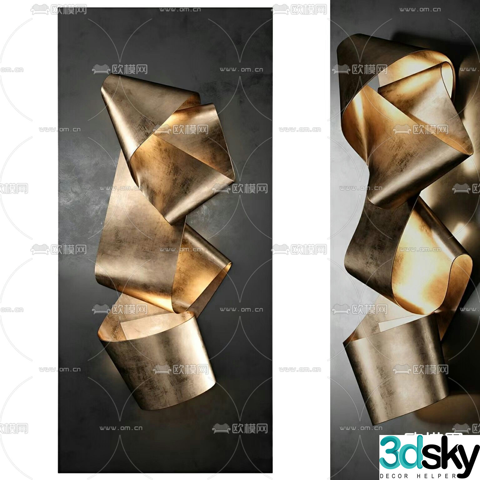 Metal wall decoration three-dimensional hanging decoration 3D model