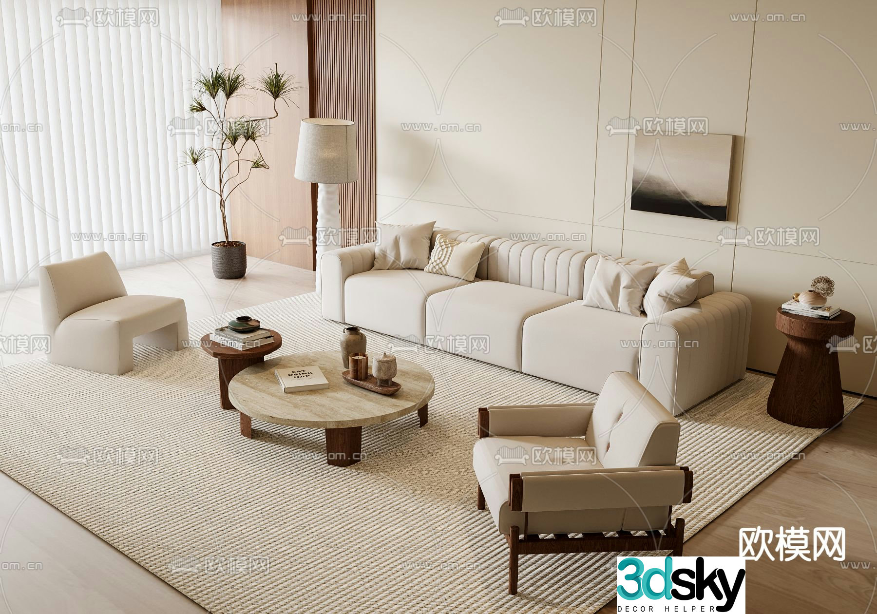 Medieval style sofa modular sofa 3d model