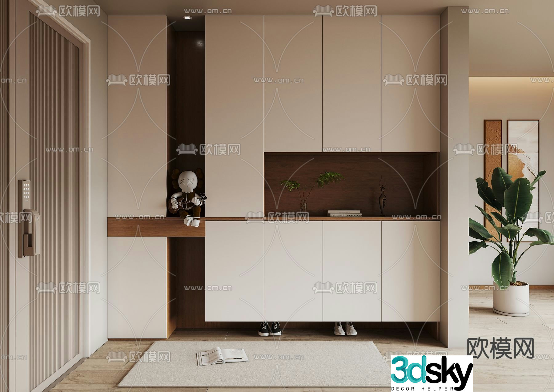 Entrance shoe cabinet 3D model