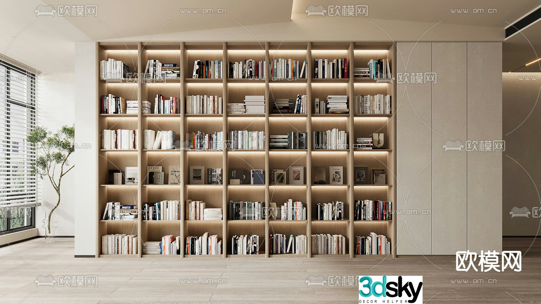 Bookshelf Showcase 3D Model