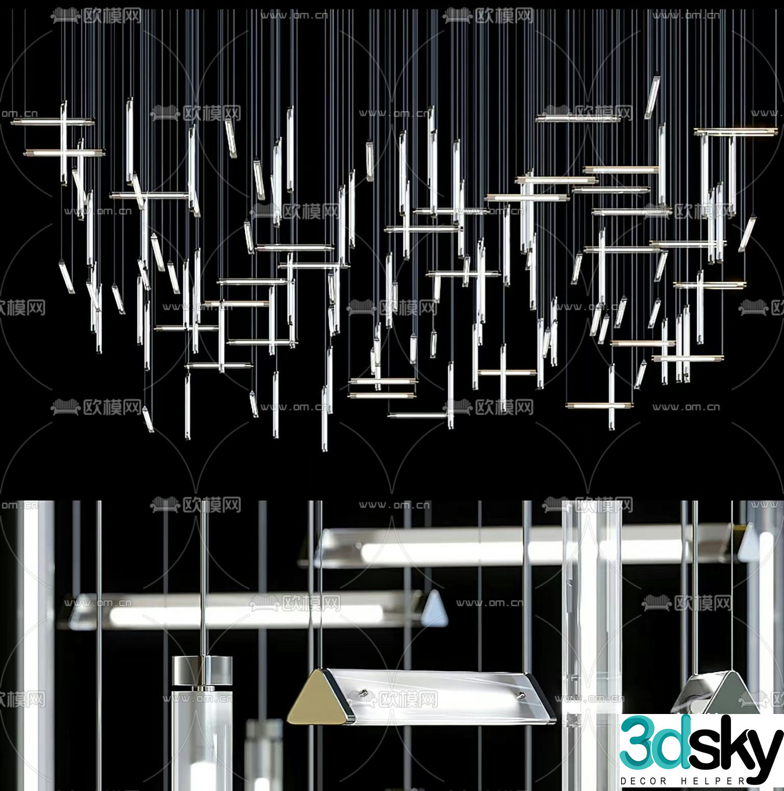 Lasvit chandelier decorative lamp 3d model