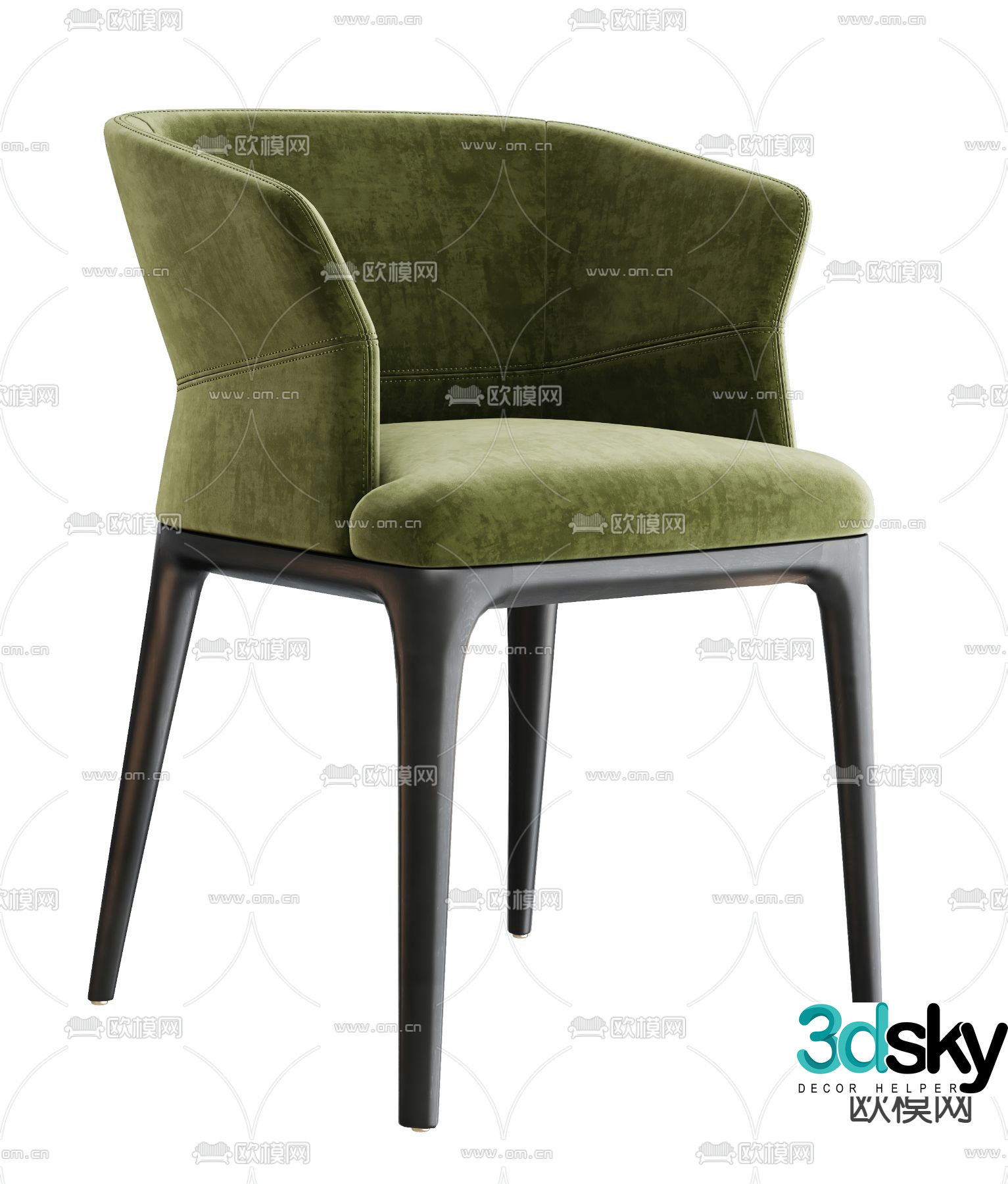 Modern chair dining chair single chair 3d model