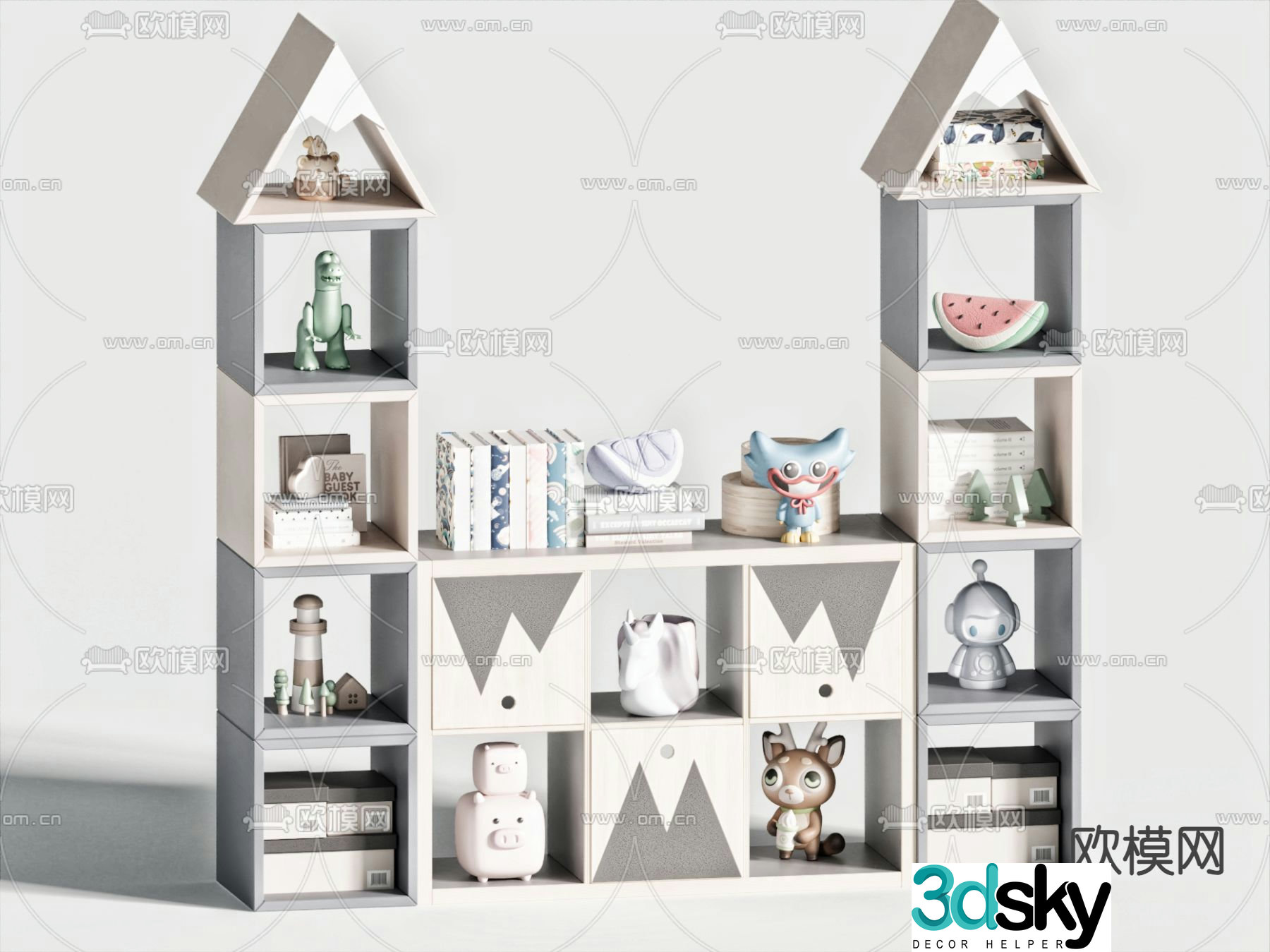 Children’s cabinet toy cabinet shelf 3d model