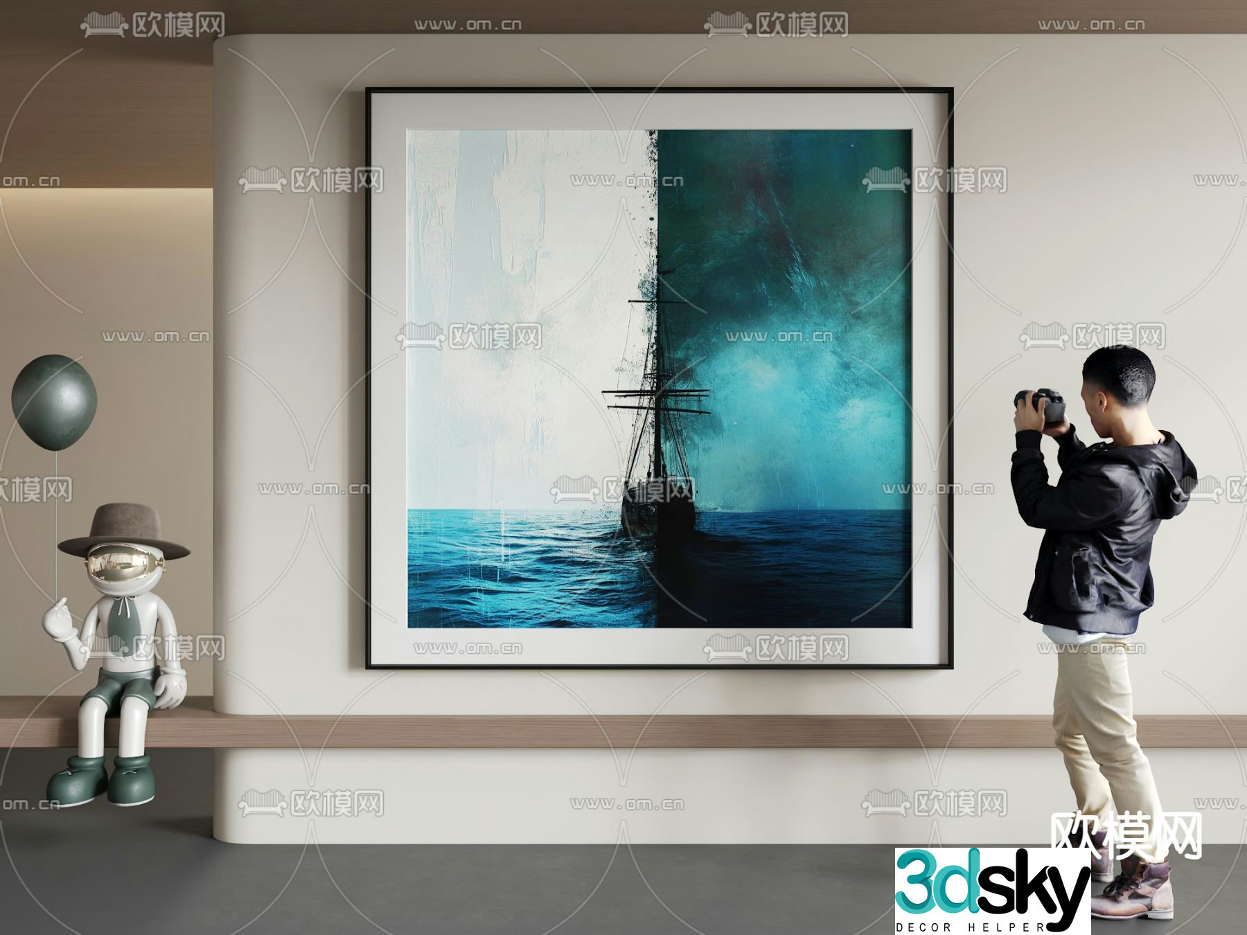 Texture painting Decorative painting Landscape painting 3d model