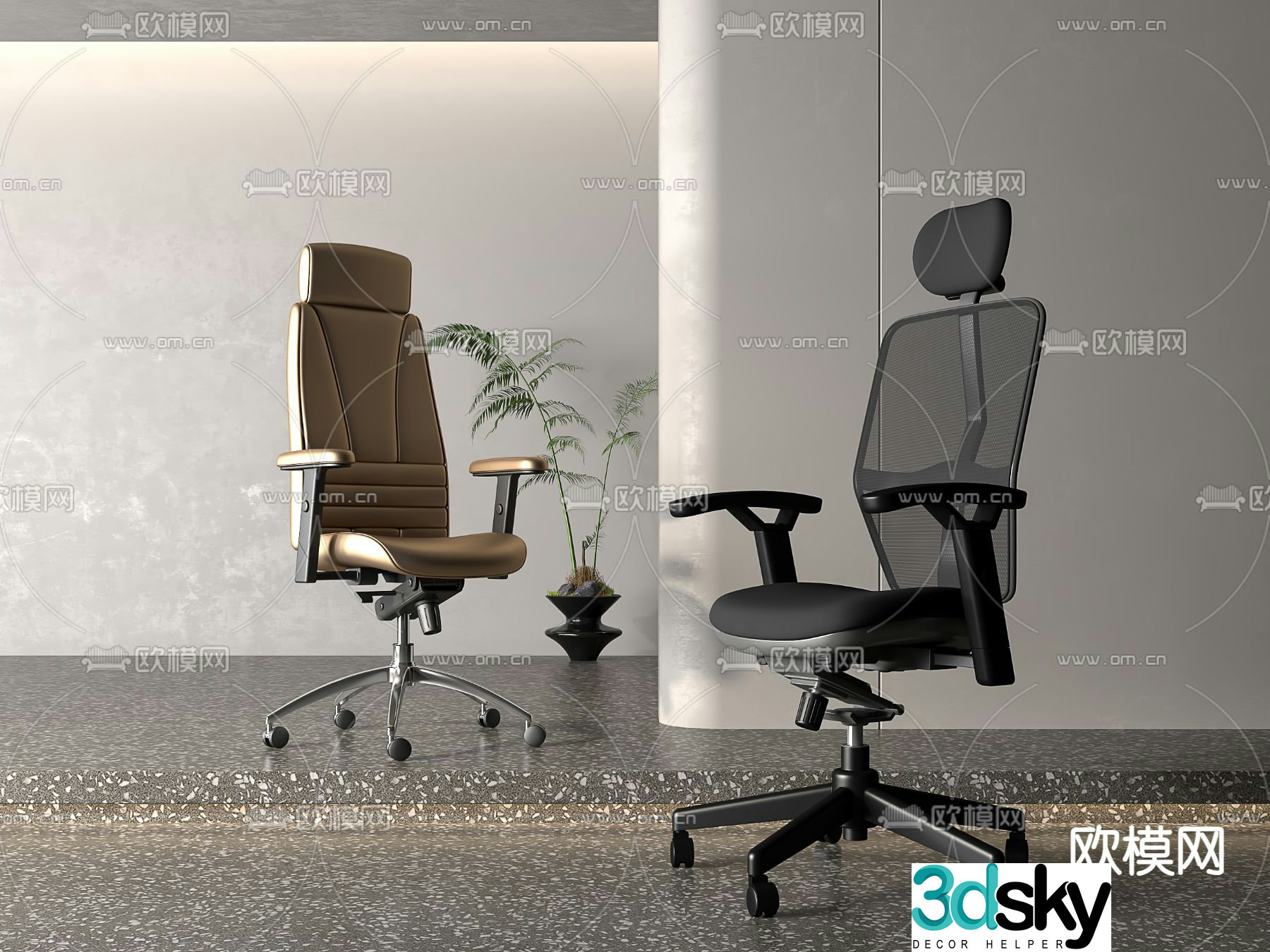 Office chair conference chair staff chair 3d model