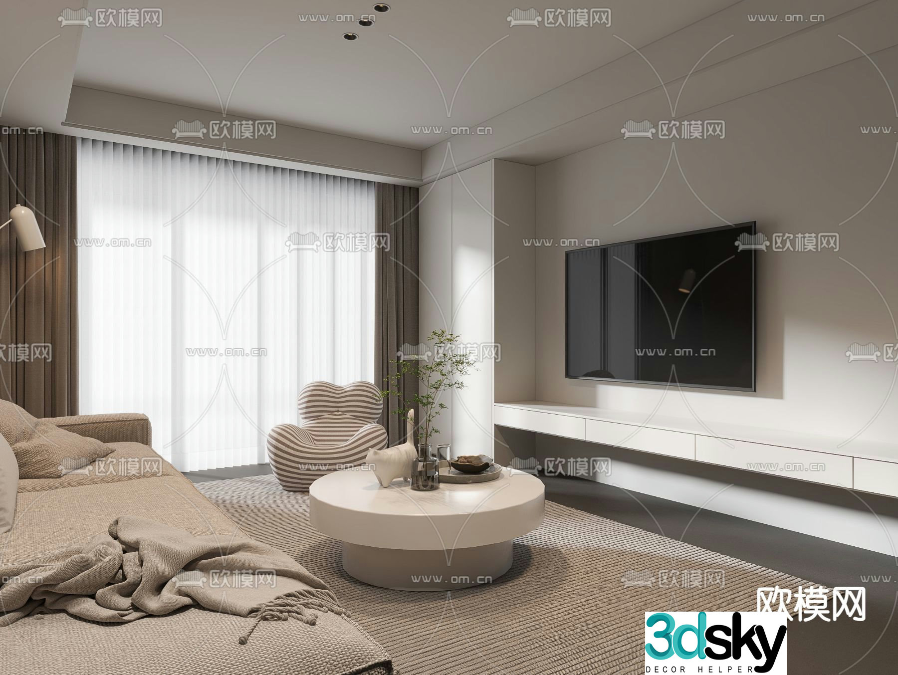 Modern living room 3d model