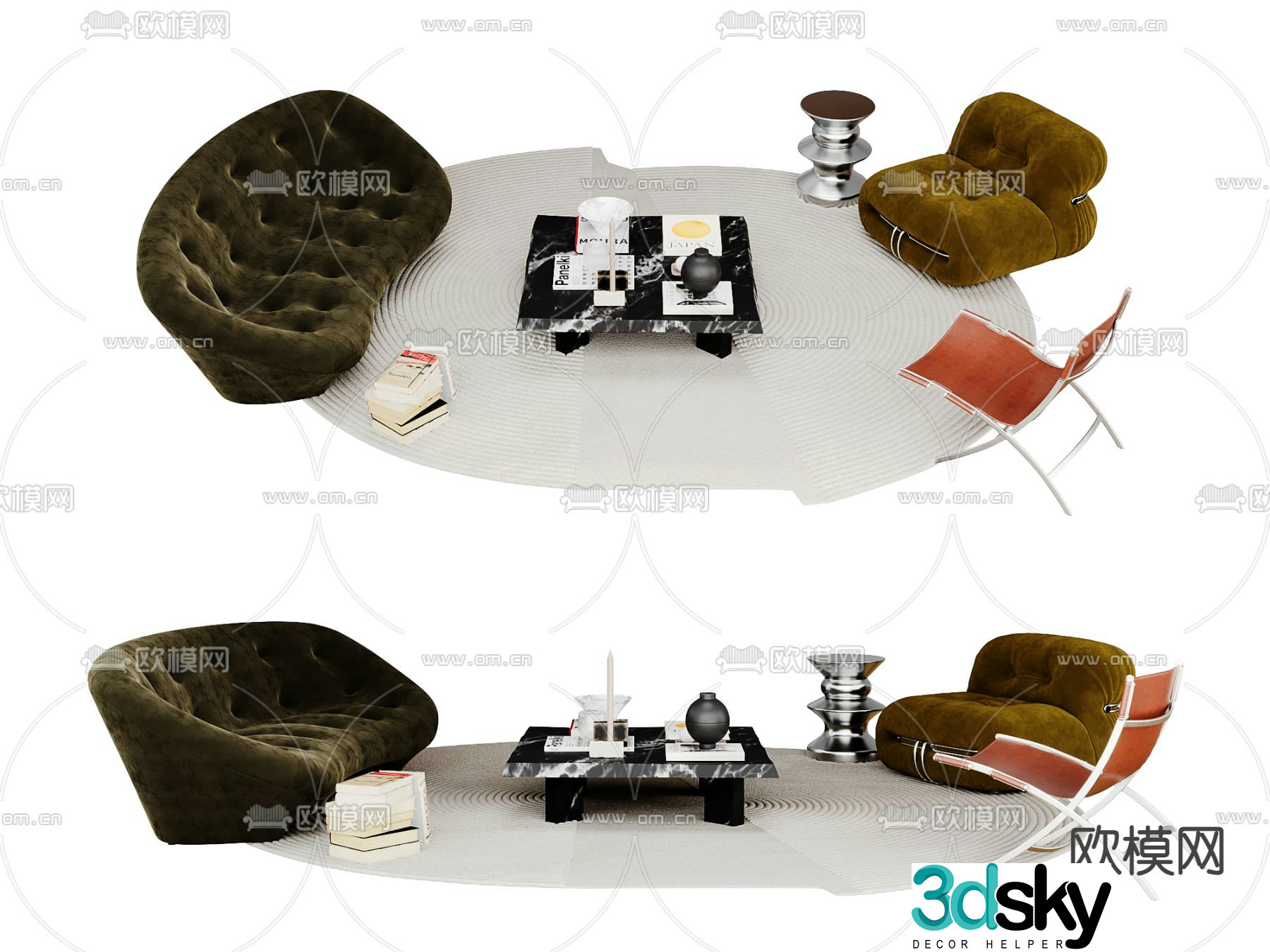 Medieval style modular sofa 3D model