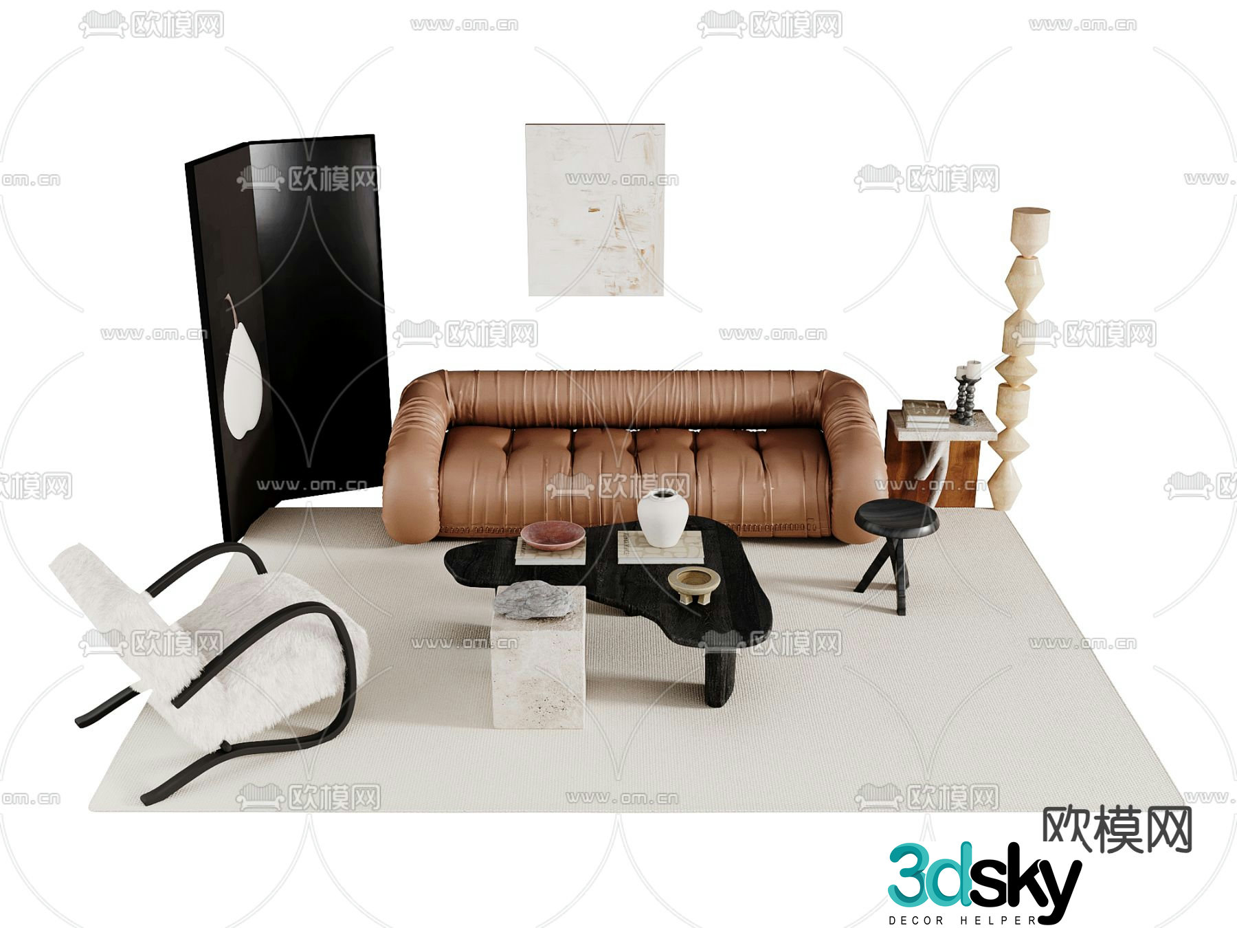 Medieval style modular sofa 3D model