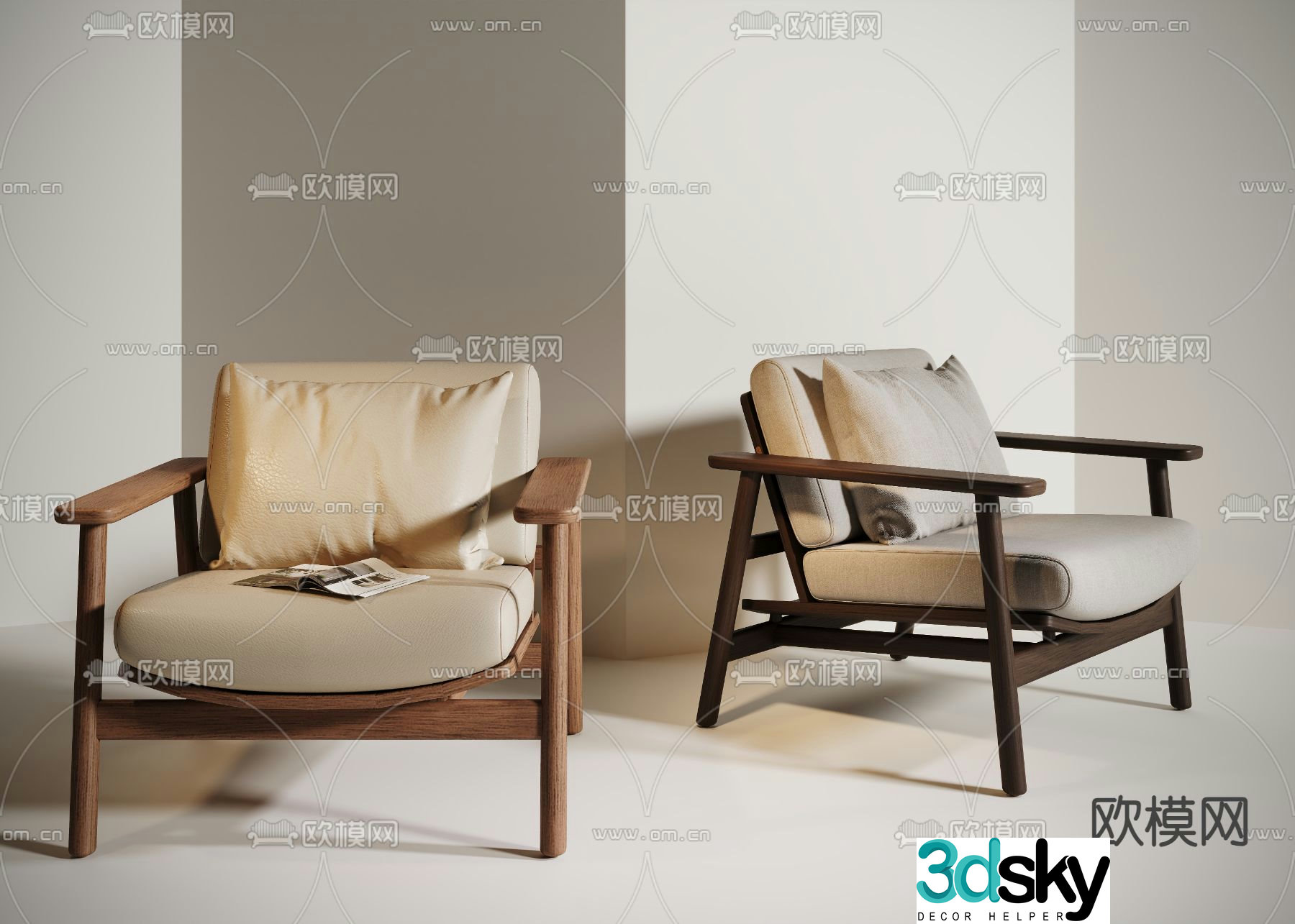 Medieval style sofa chair leisure chair armchair 3d model