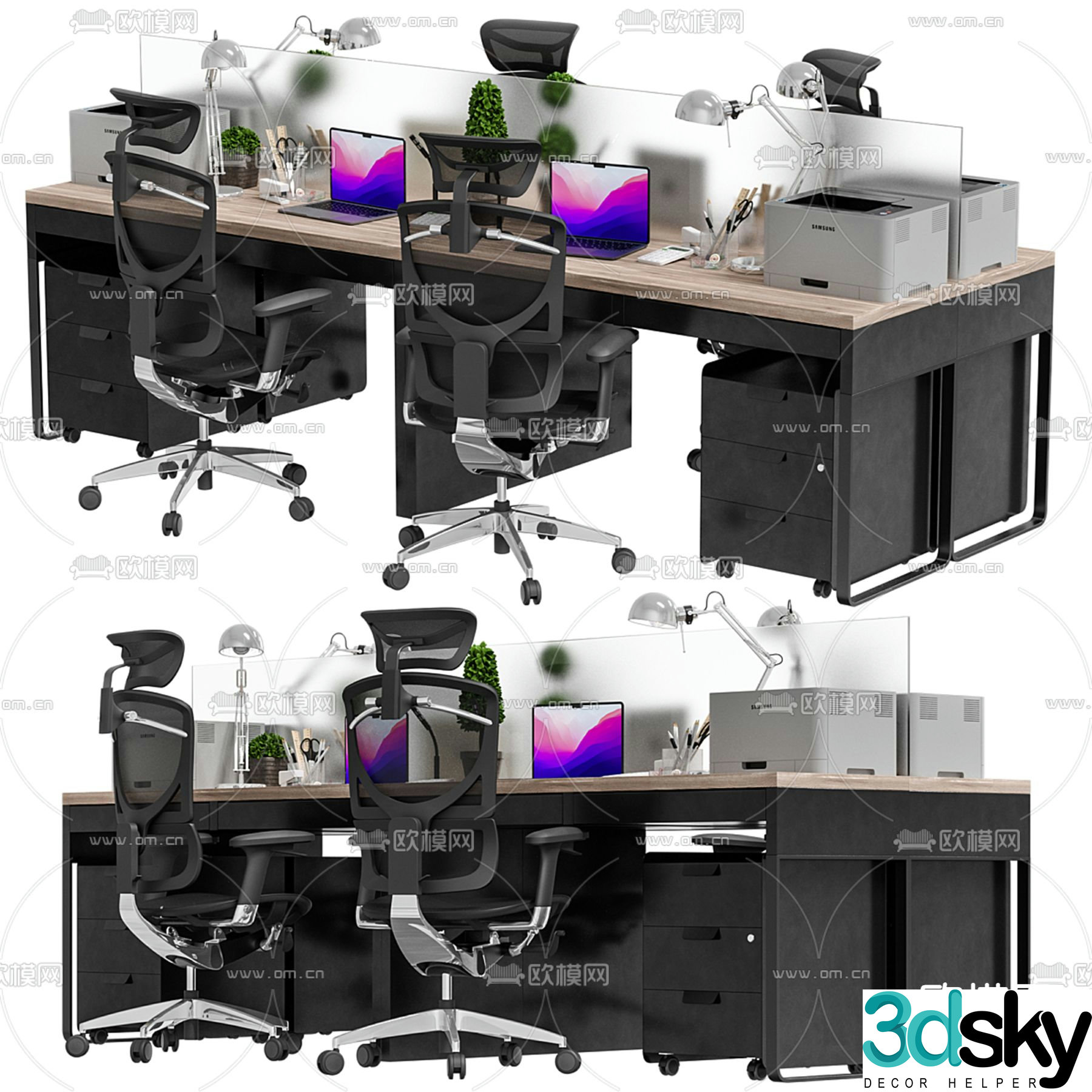 IKEA card space desk work station post 3d model