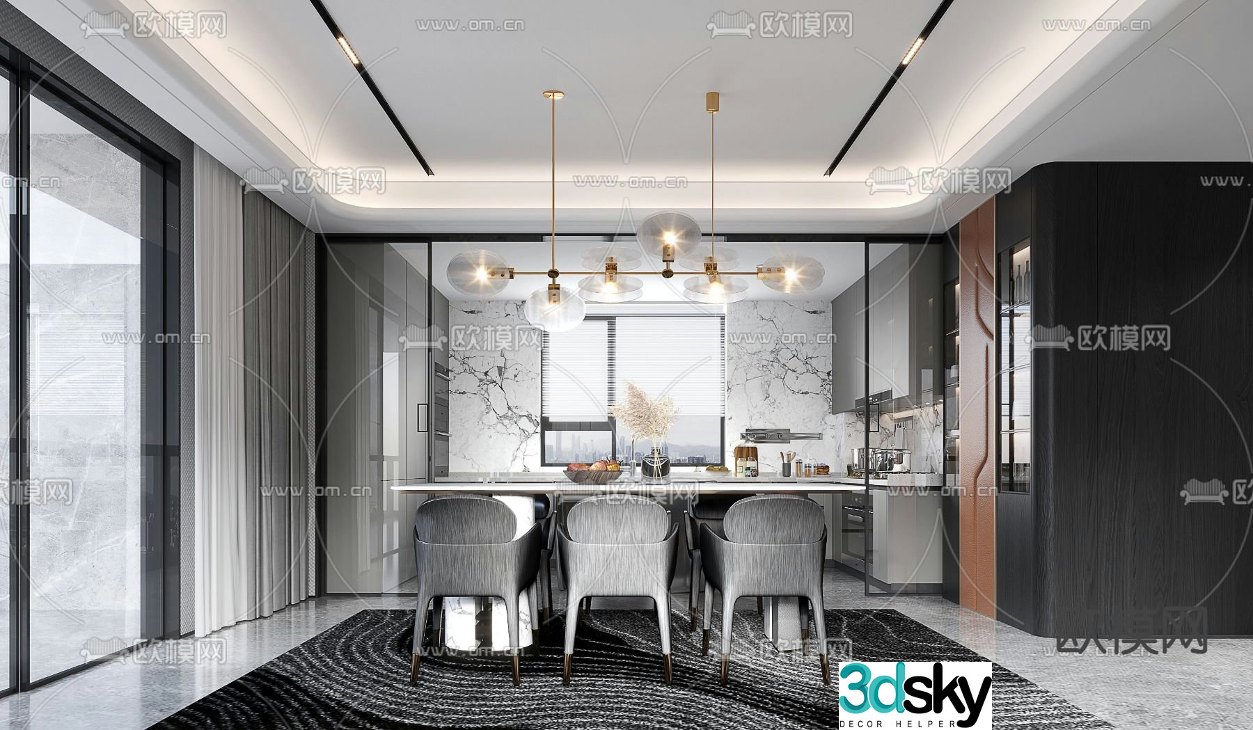 Modern restaurant 3d model