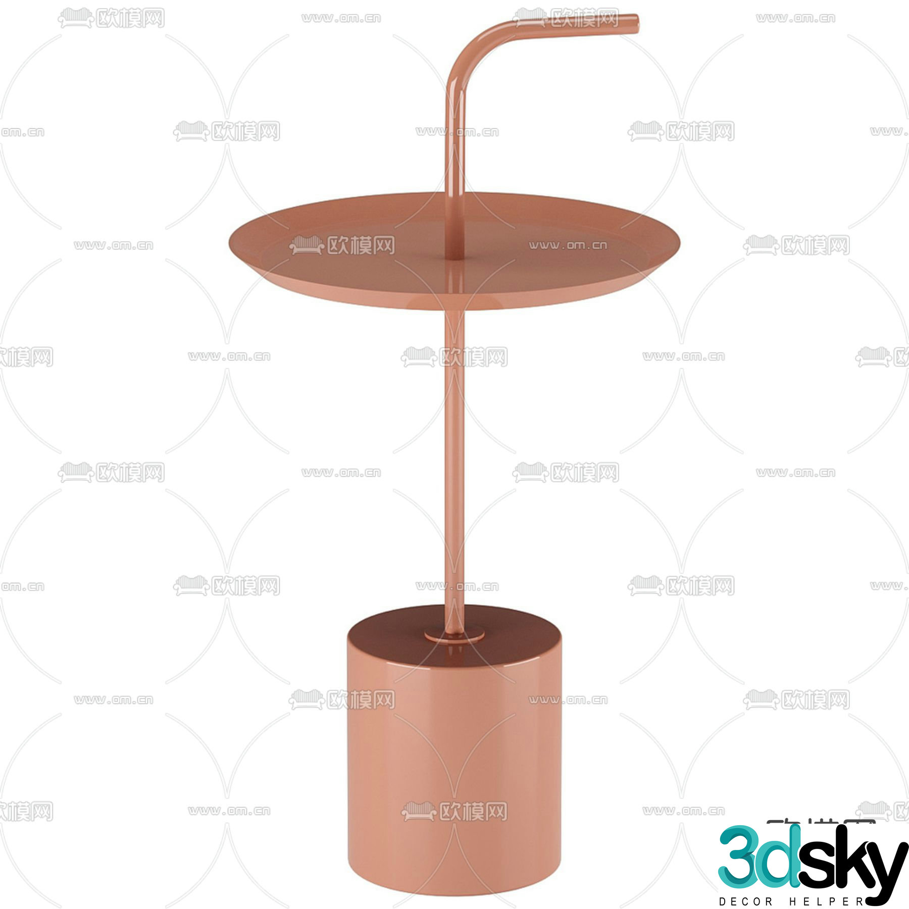 Angle side round table 3D model