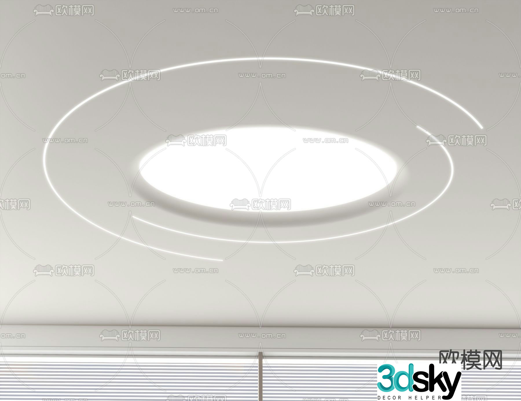 Soft film ceiling silicone luminous light strip oval ceiling 3D model