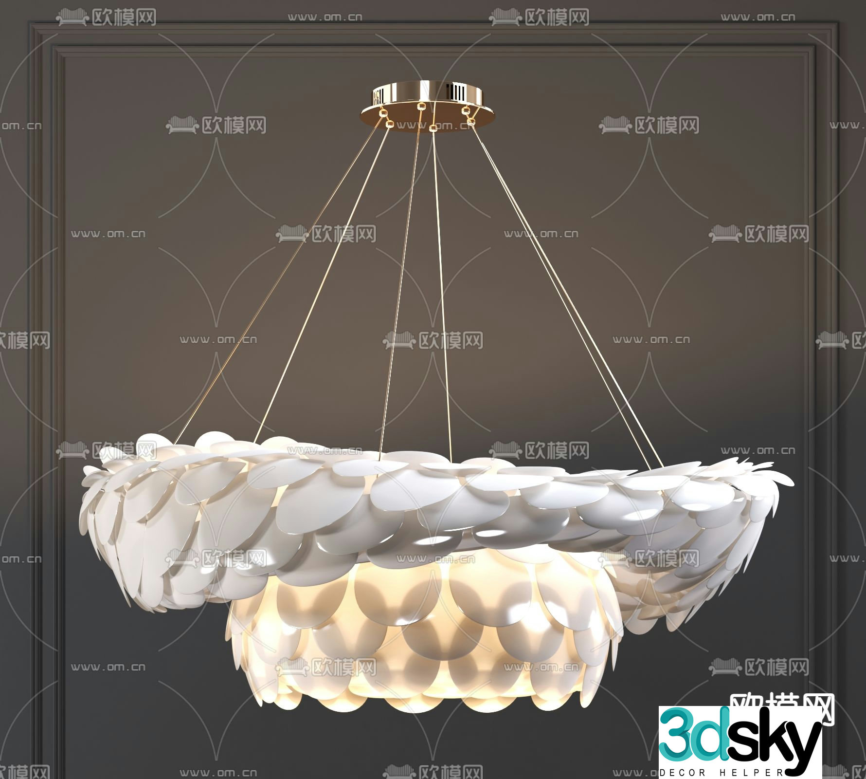 Art chandelier hall chandelier 3d model