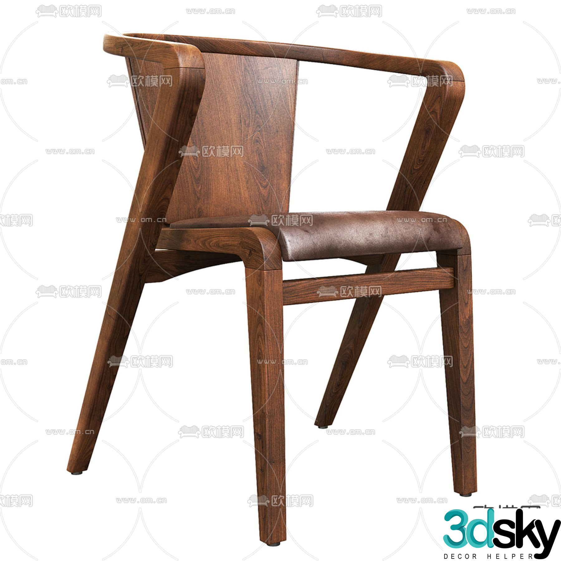 Medieval style chair dining chair 3d model