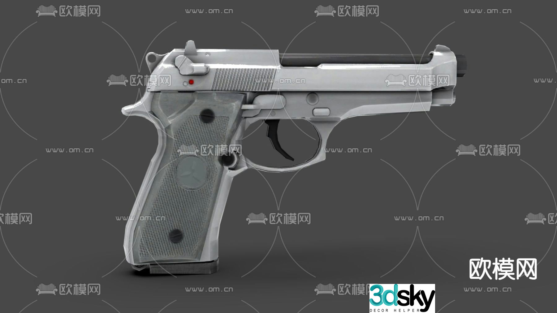 Beretta pistol 3d model