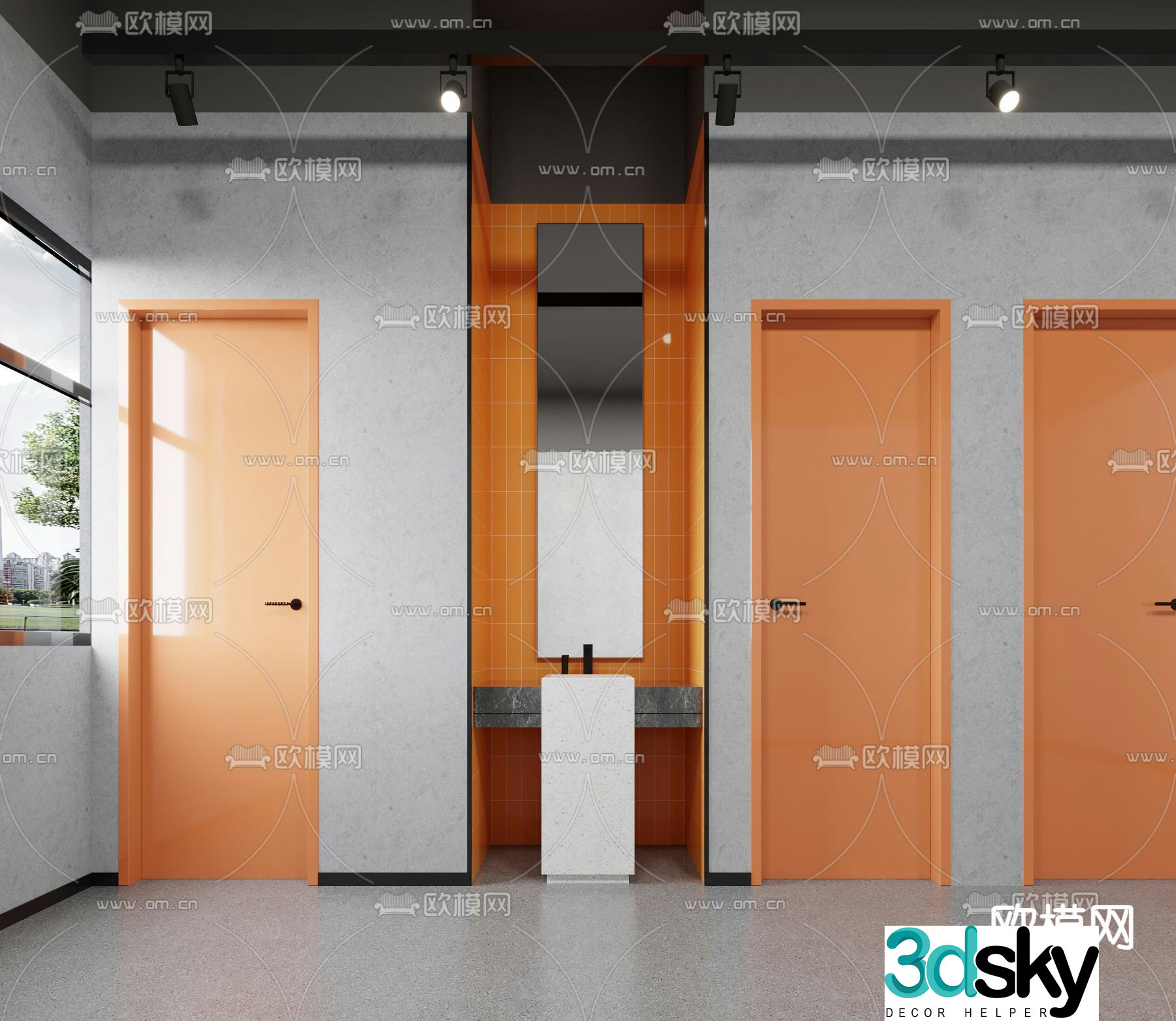 Room door Swing door Bedroom door 3d model
