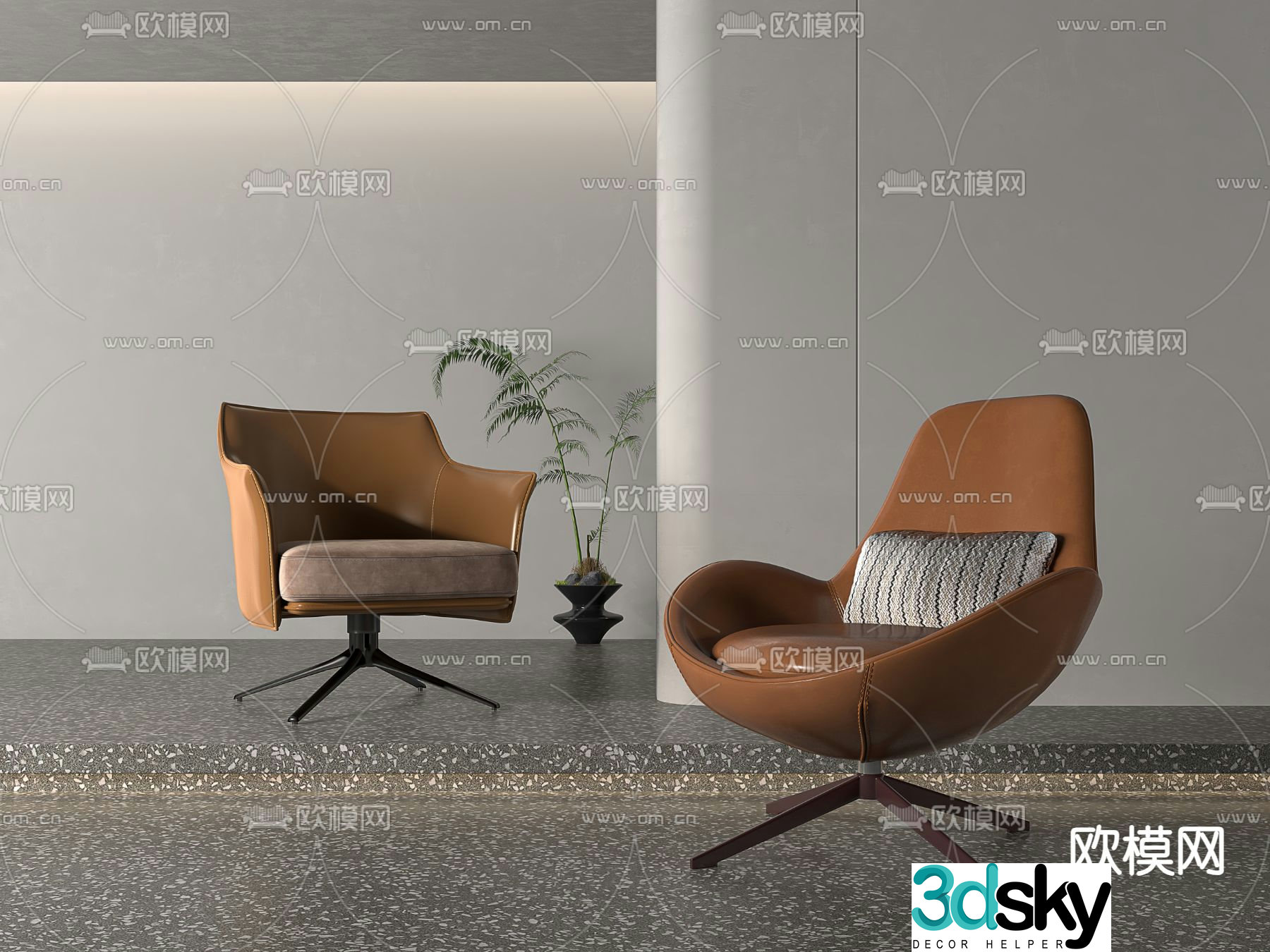 Modern leisure chair sofa chair 3d model