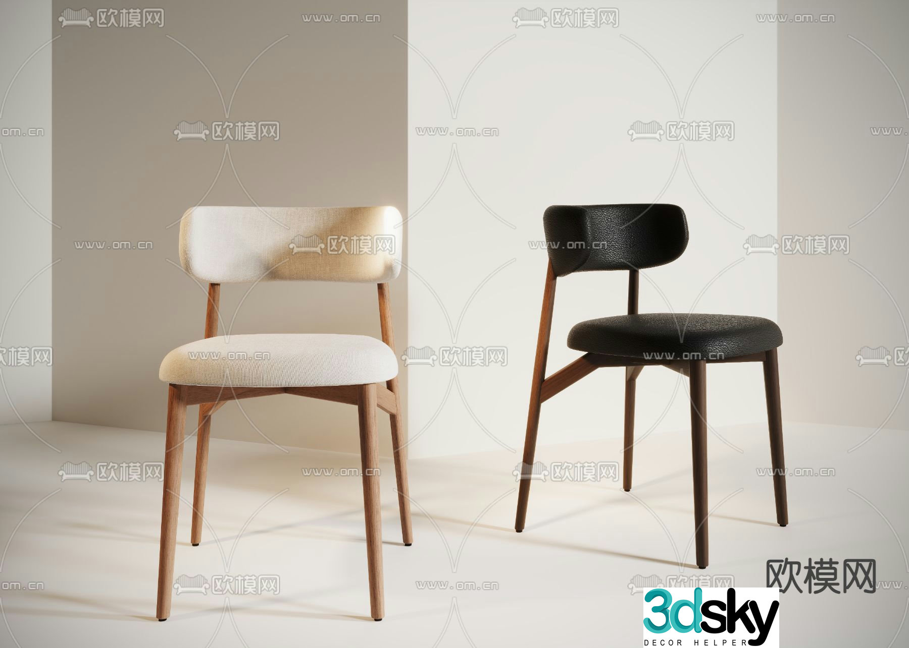 Medieval style chair dining chair 3d model