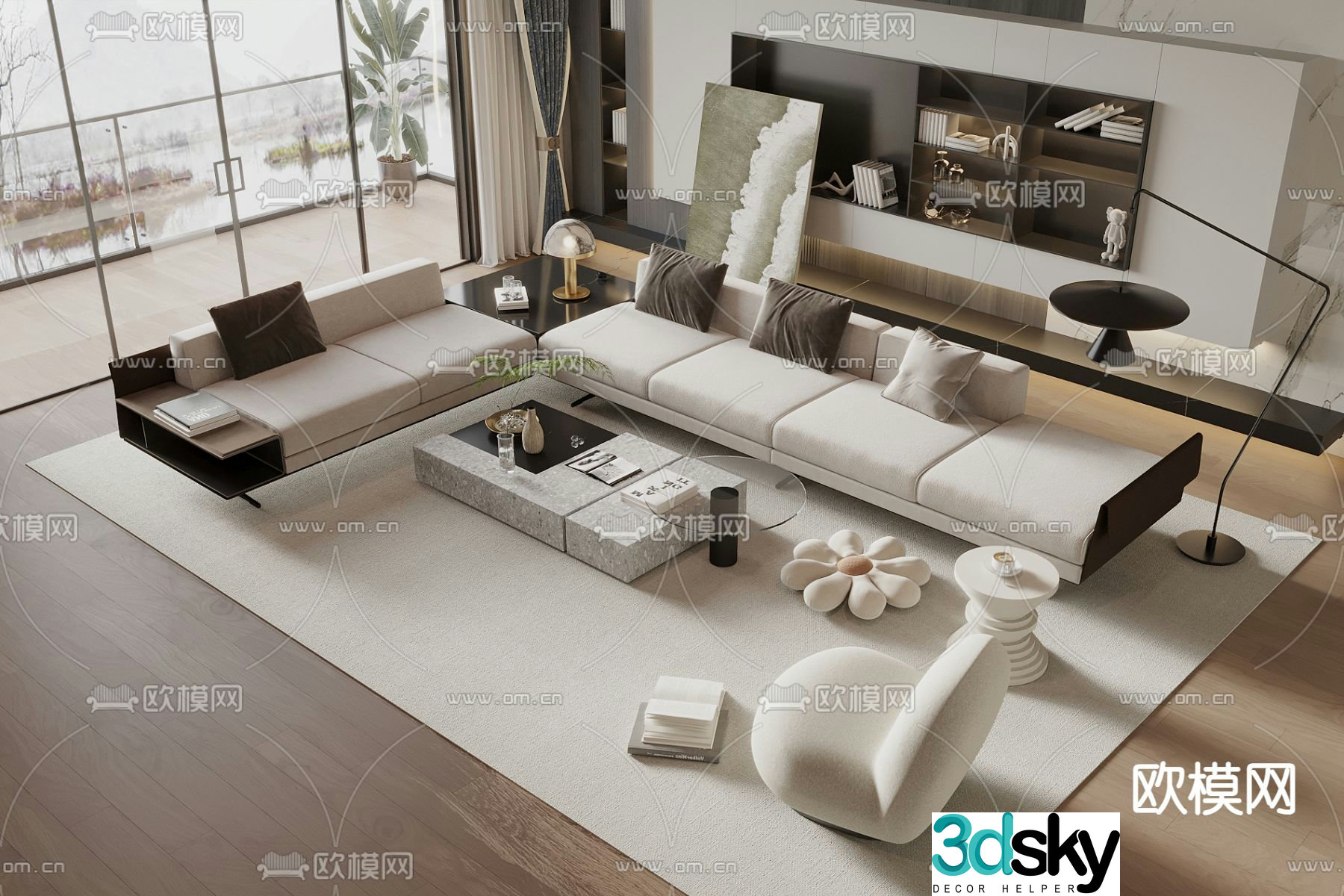 Modern sofa modular sofa 3d model