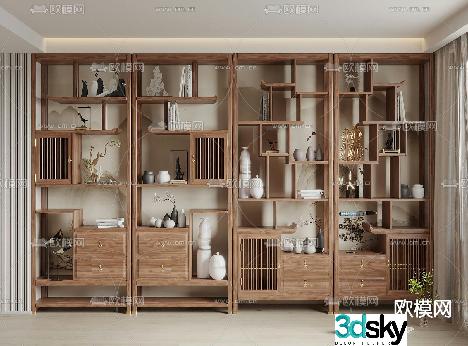 Bogu rack decorative cabinet display cabinet 3d model