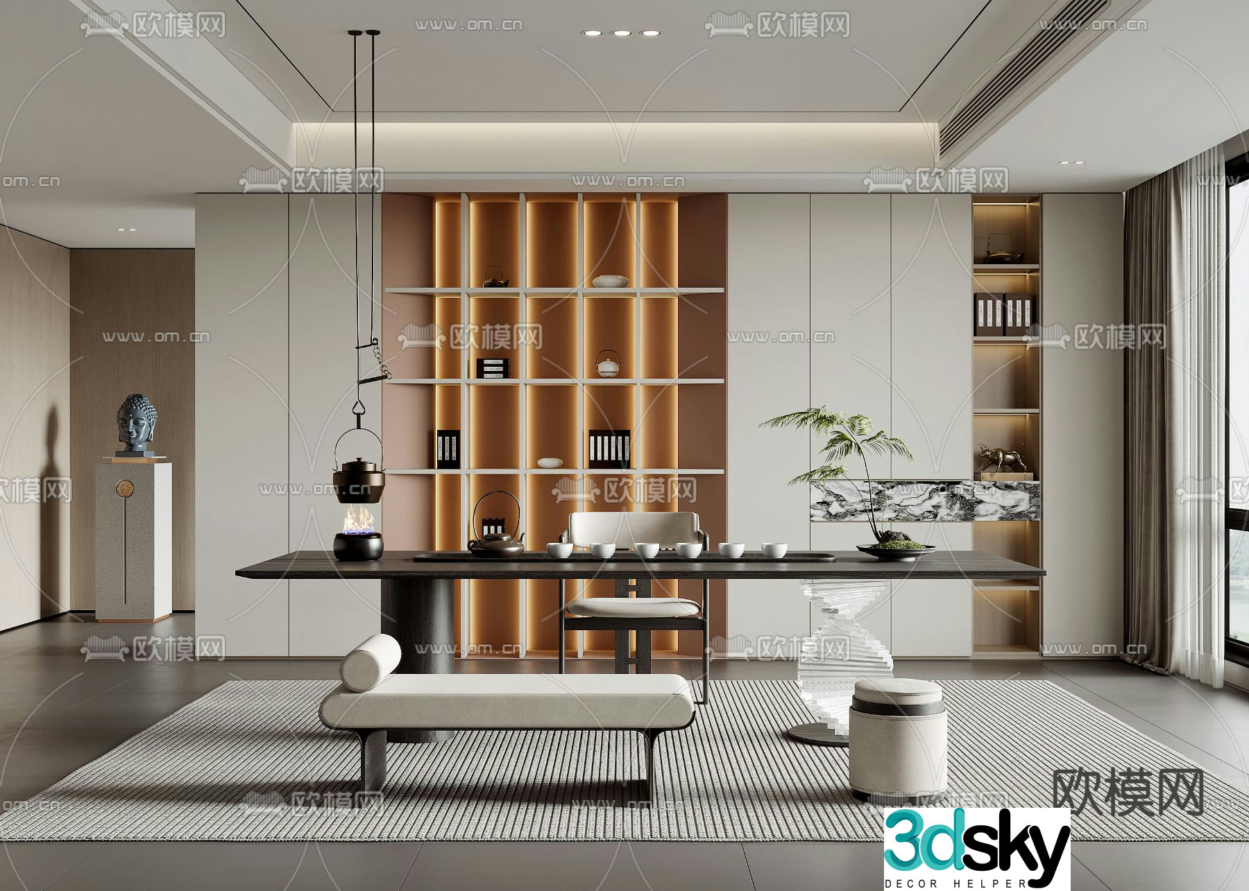 Modern tea room 3d model