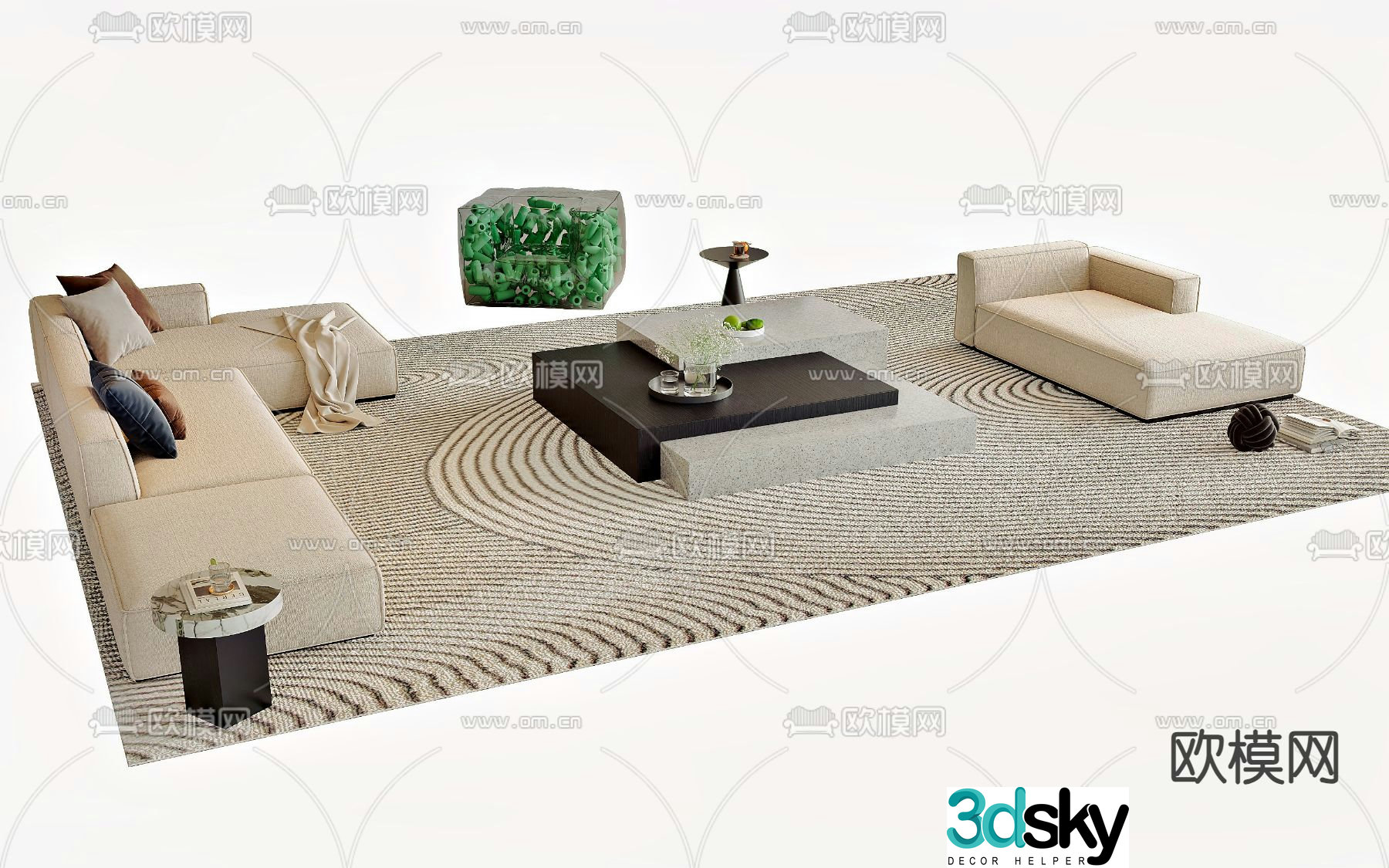 Wasabi combination sofa 3D model