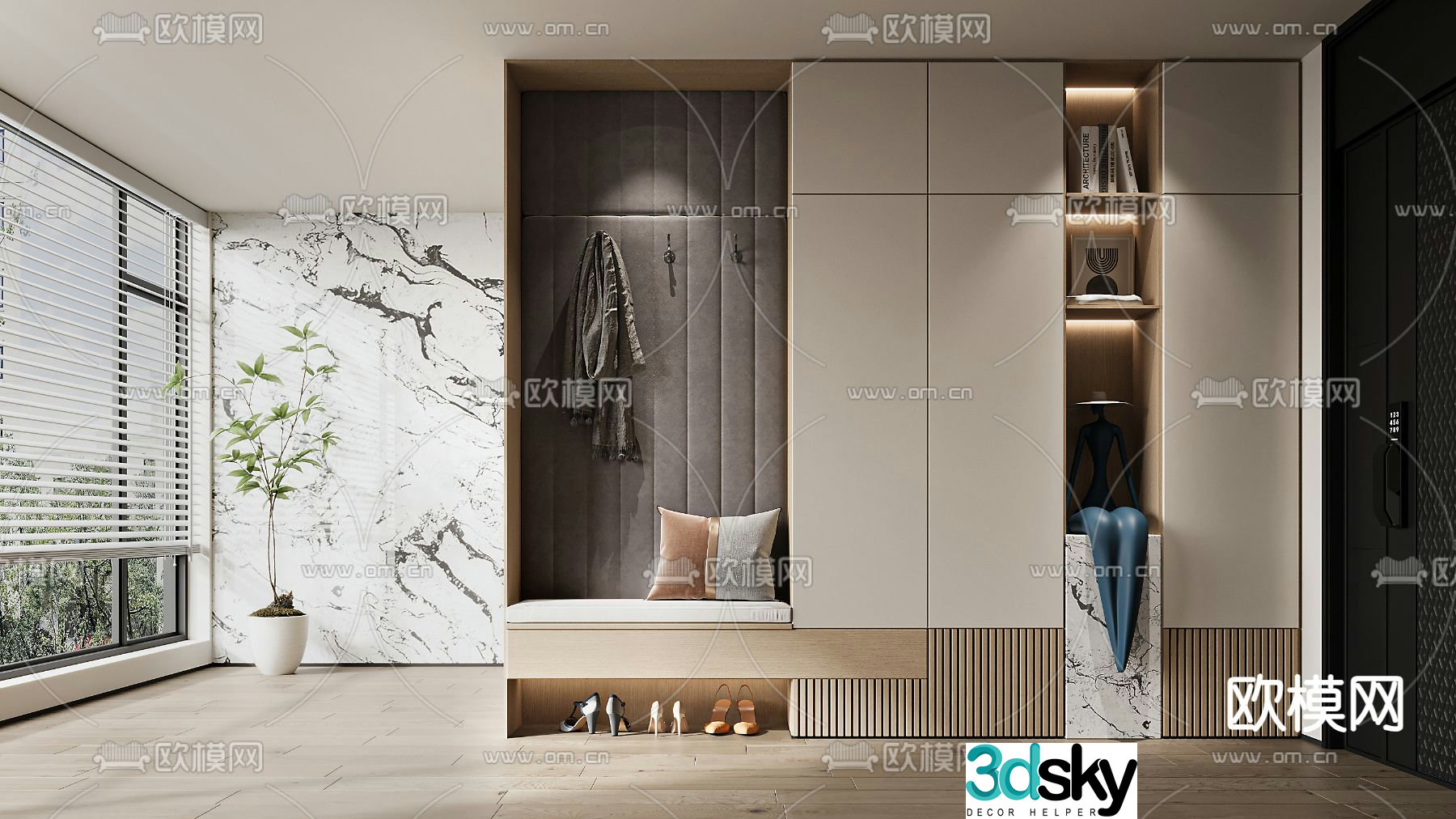 Entrance shoe cabinet 3D model