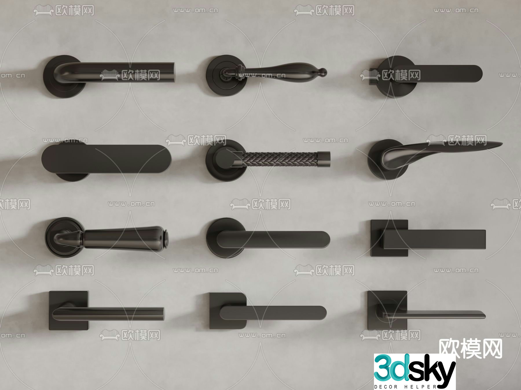 Door handle handle 3d model