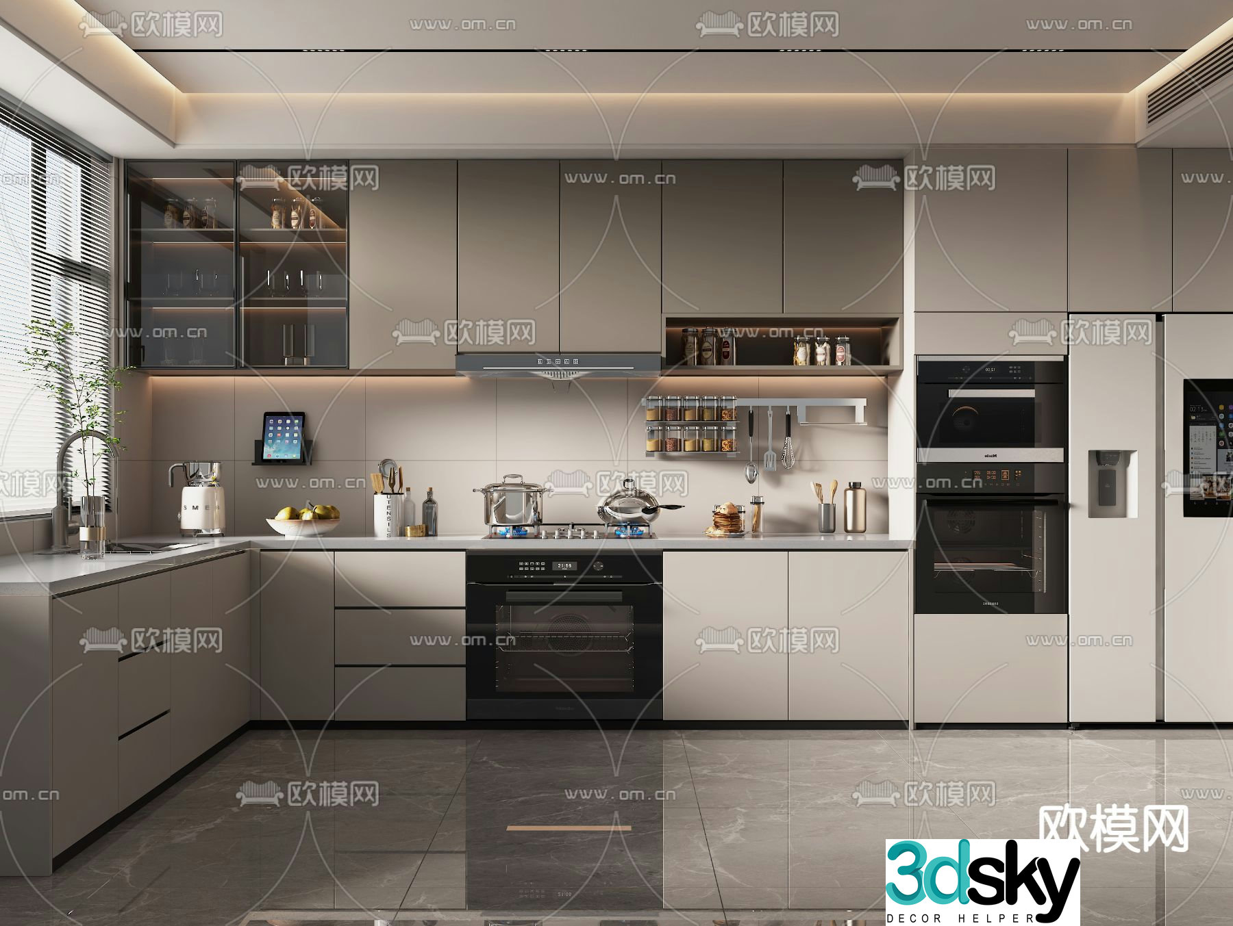 Modern kitchen cabinet 3d model