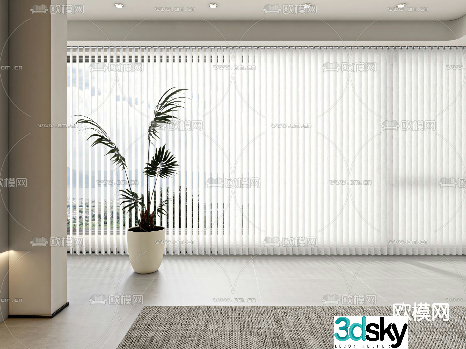 Dream curtain Venetian blind curtain 3d model