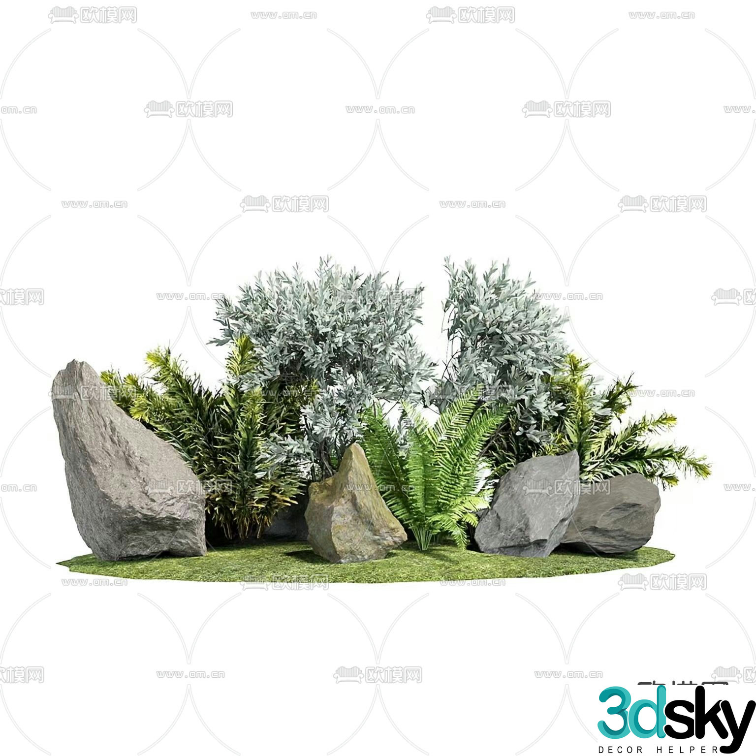 Stone plant sketch 3d model