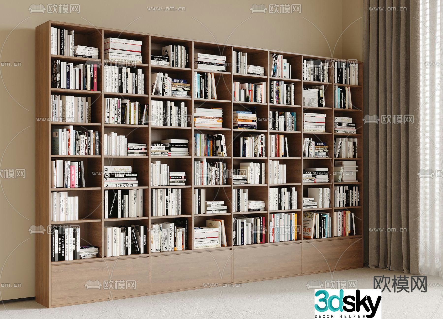 Modern bookcase Bookshelf 3D model