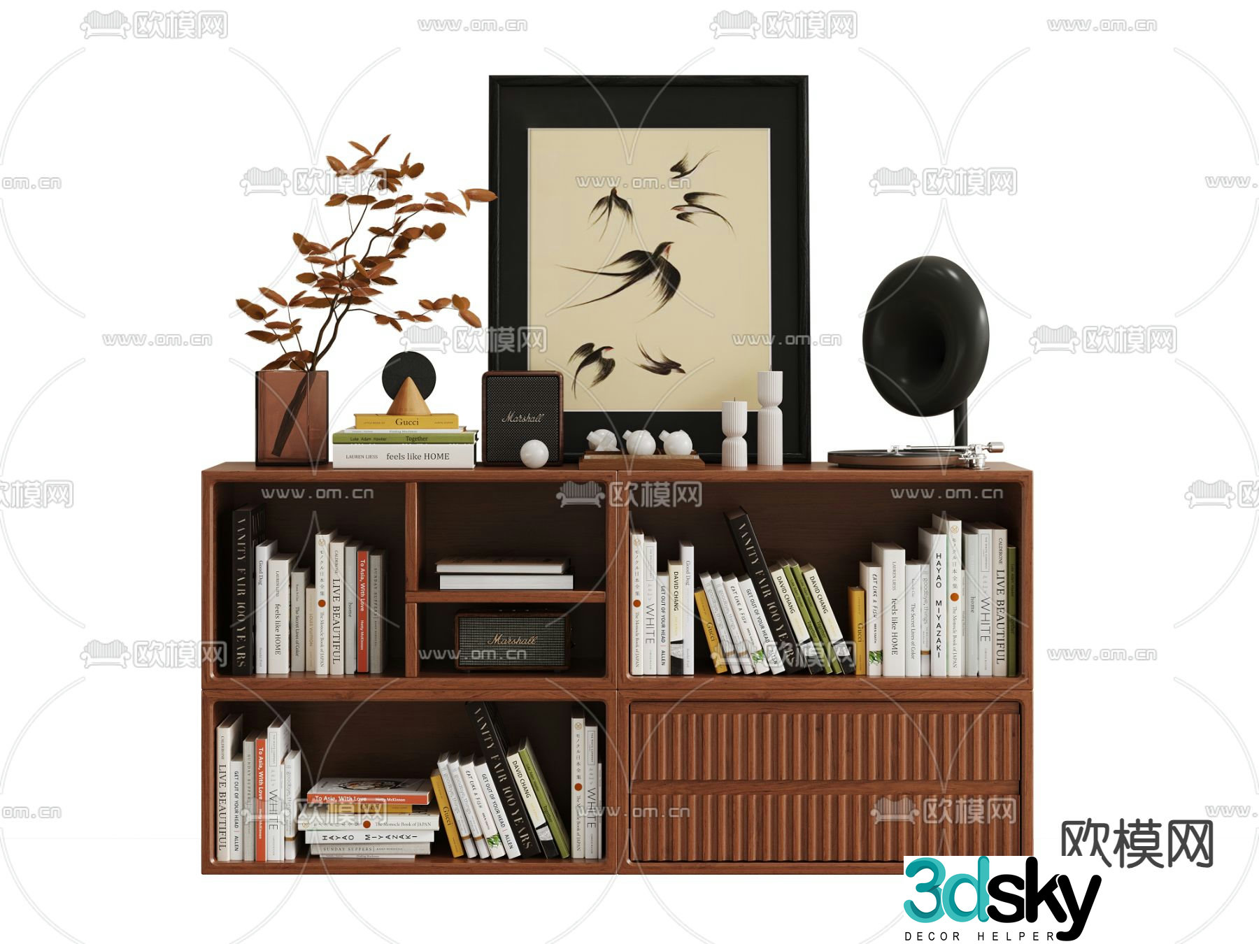 Wasabi Bookcase Low Cabinet 3D Model