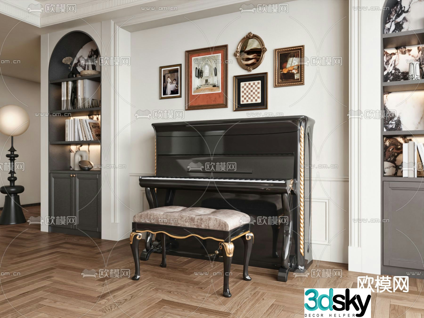 black piano 3d model