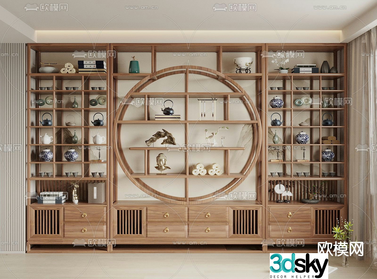 Bogu rack decorative cabinet display cabinet 3d model