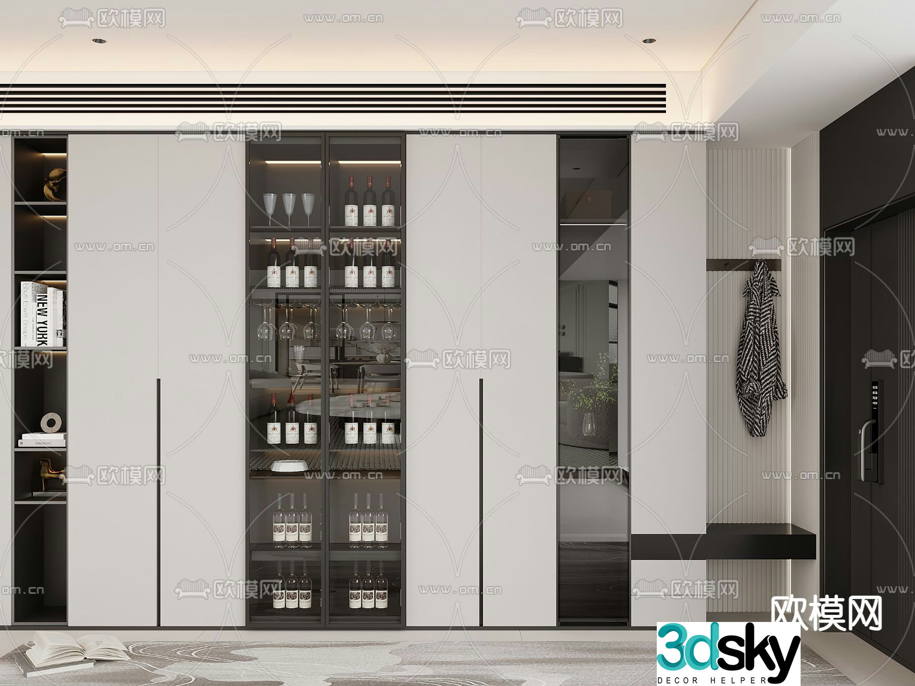 Entrance wine cabinet shoe cabinet 3d model