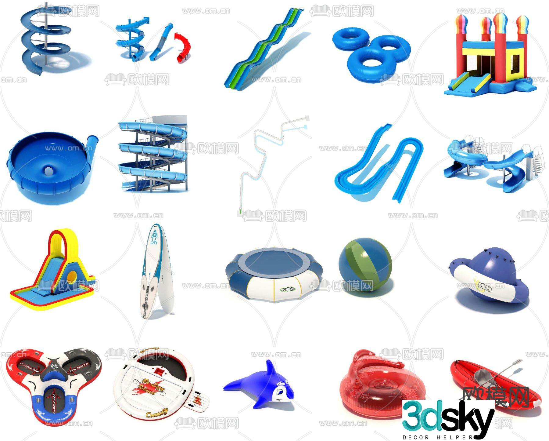 Water entertainment facilities children's amusement facilities 3d model