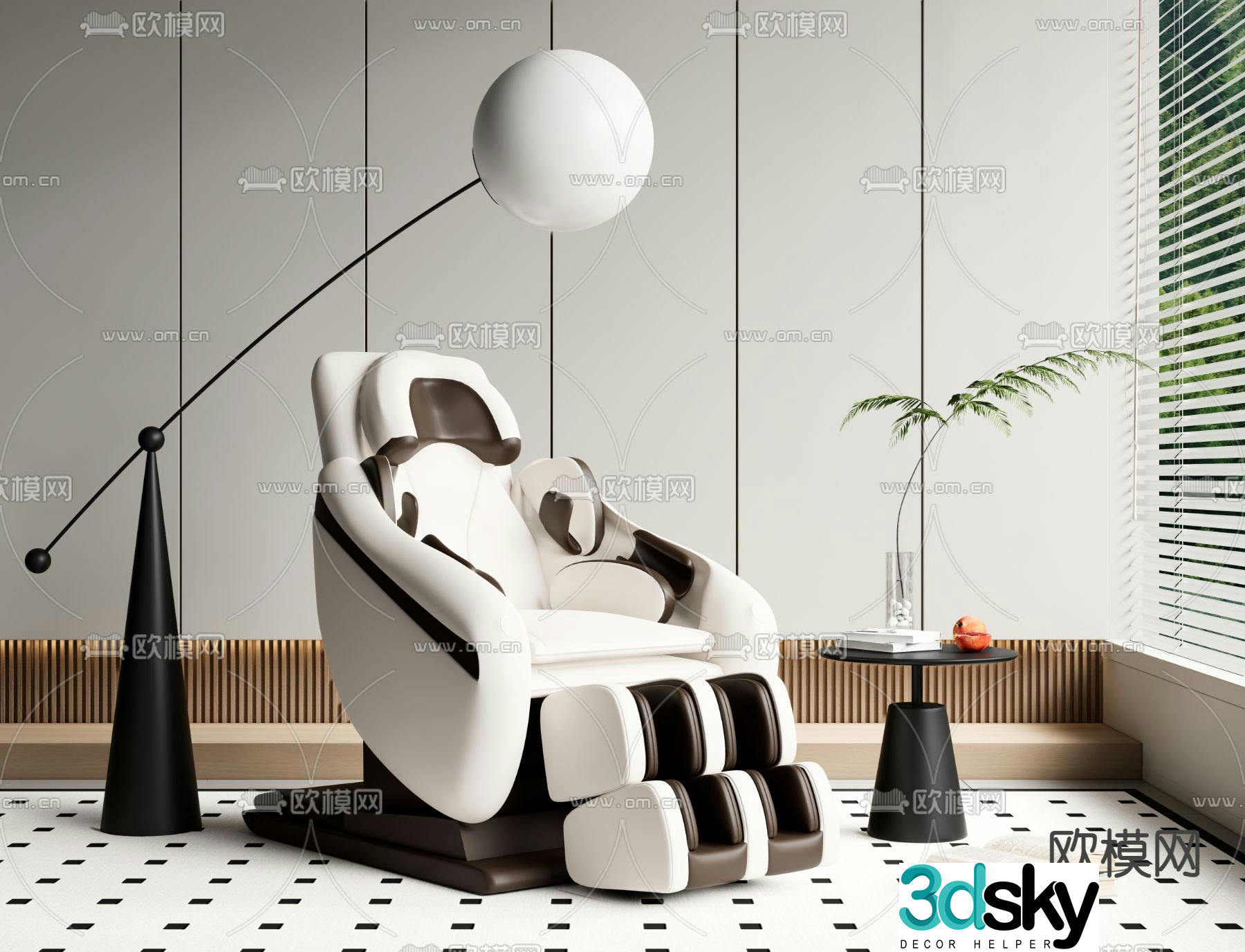 Massage chair foot bath chair massage sofa foot bath chair 3d model