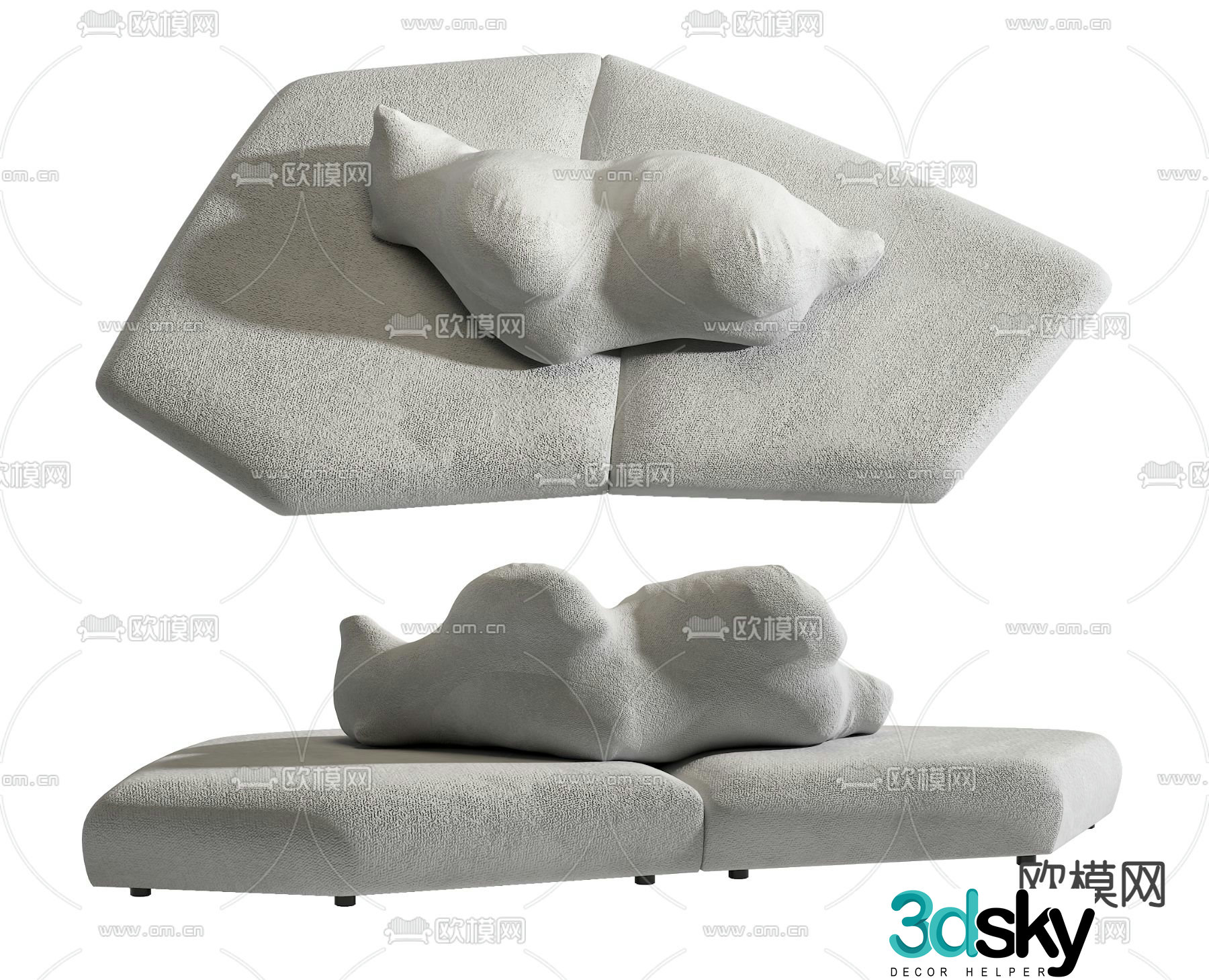 Edra island sofa shaped sofa 3d model