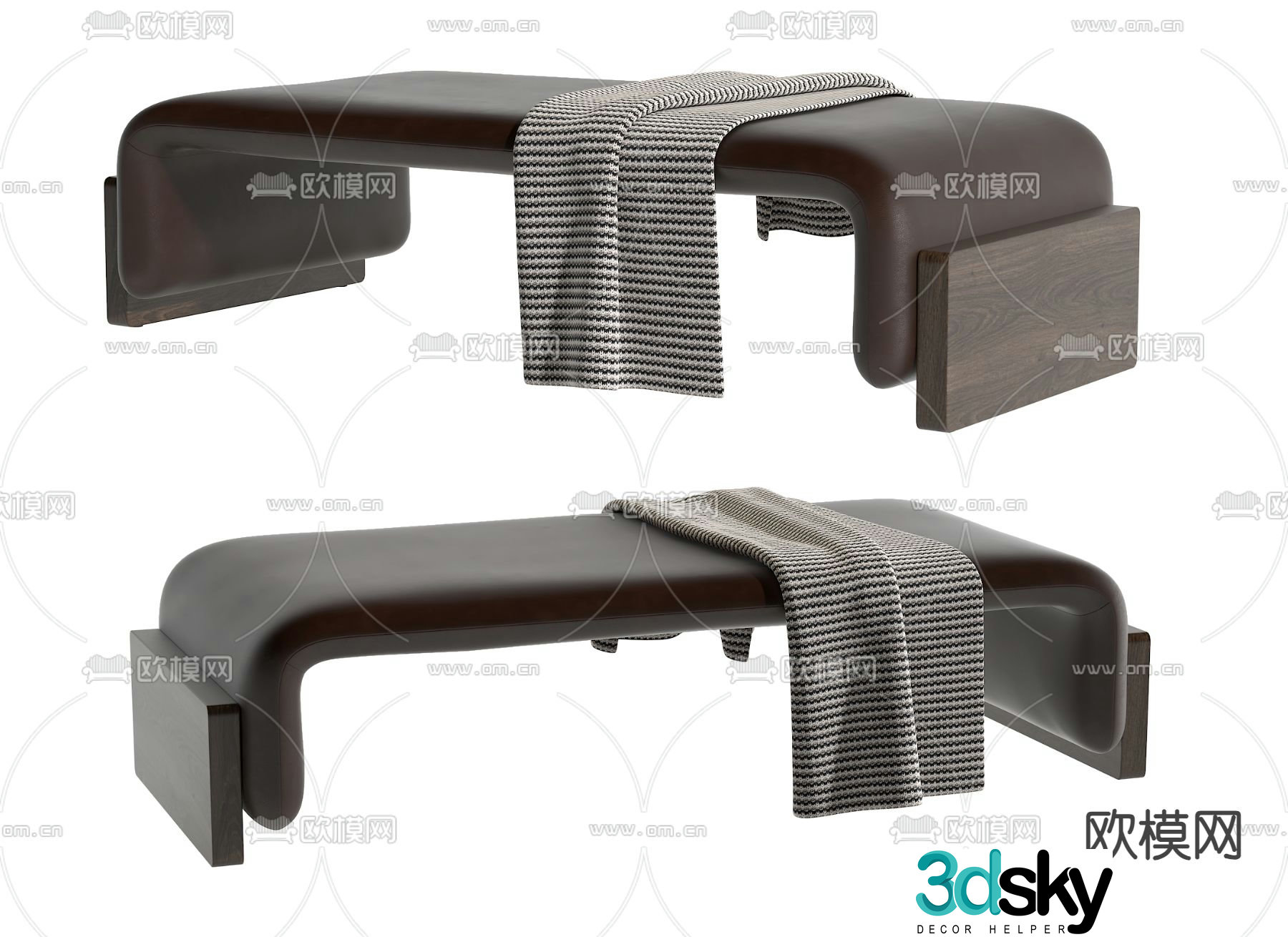 Stool bench bar stool shoe changing stool bed end stool 3d model