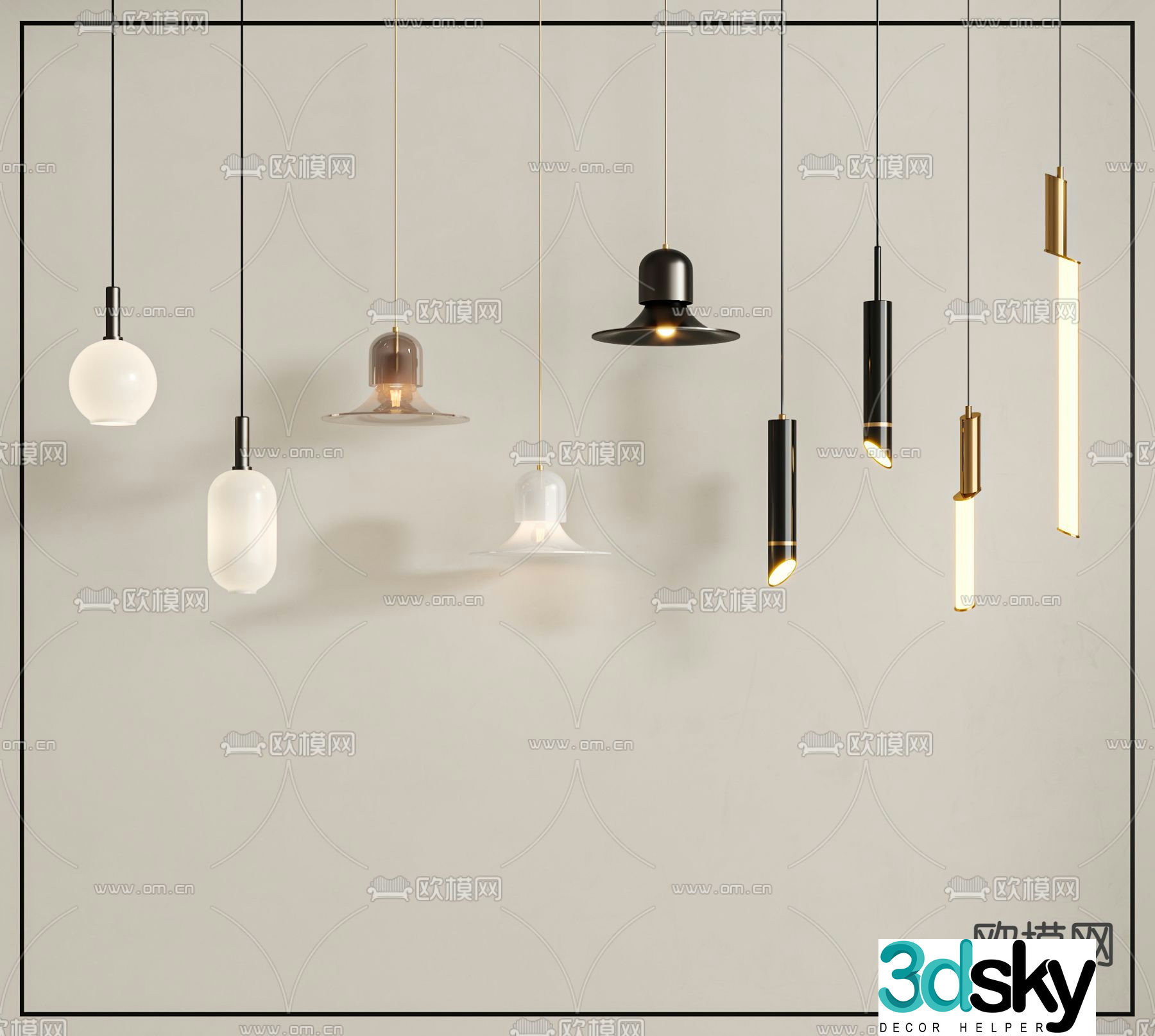 Fashion small chandelier bedside small chandelier 3d model