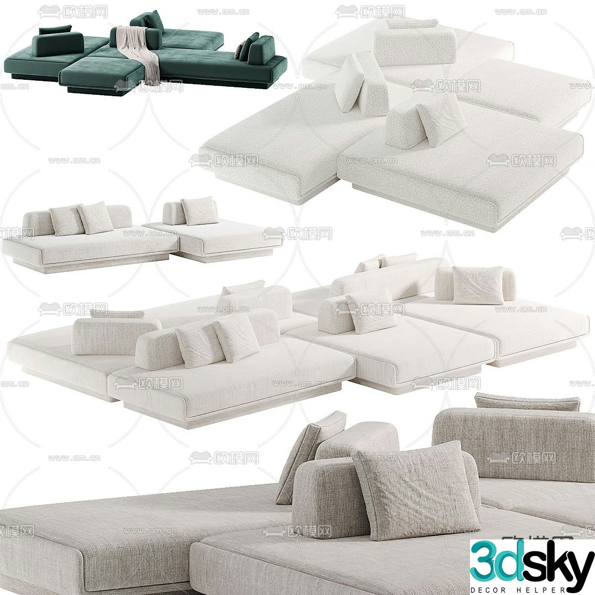 Office Sofa Lobby Sofa Island Sofa 3d model