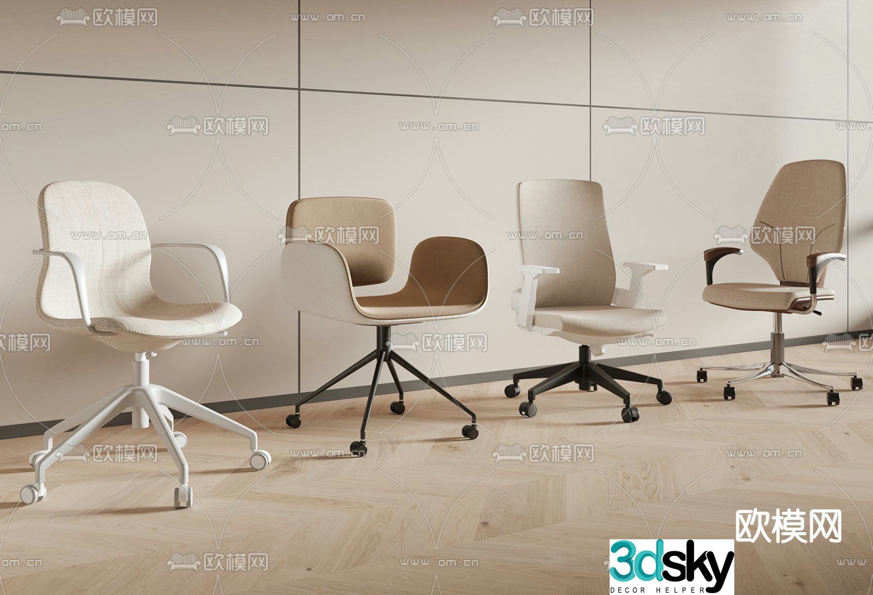 Office chair conference chair staff chair 3d model