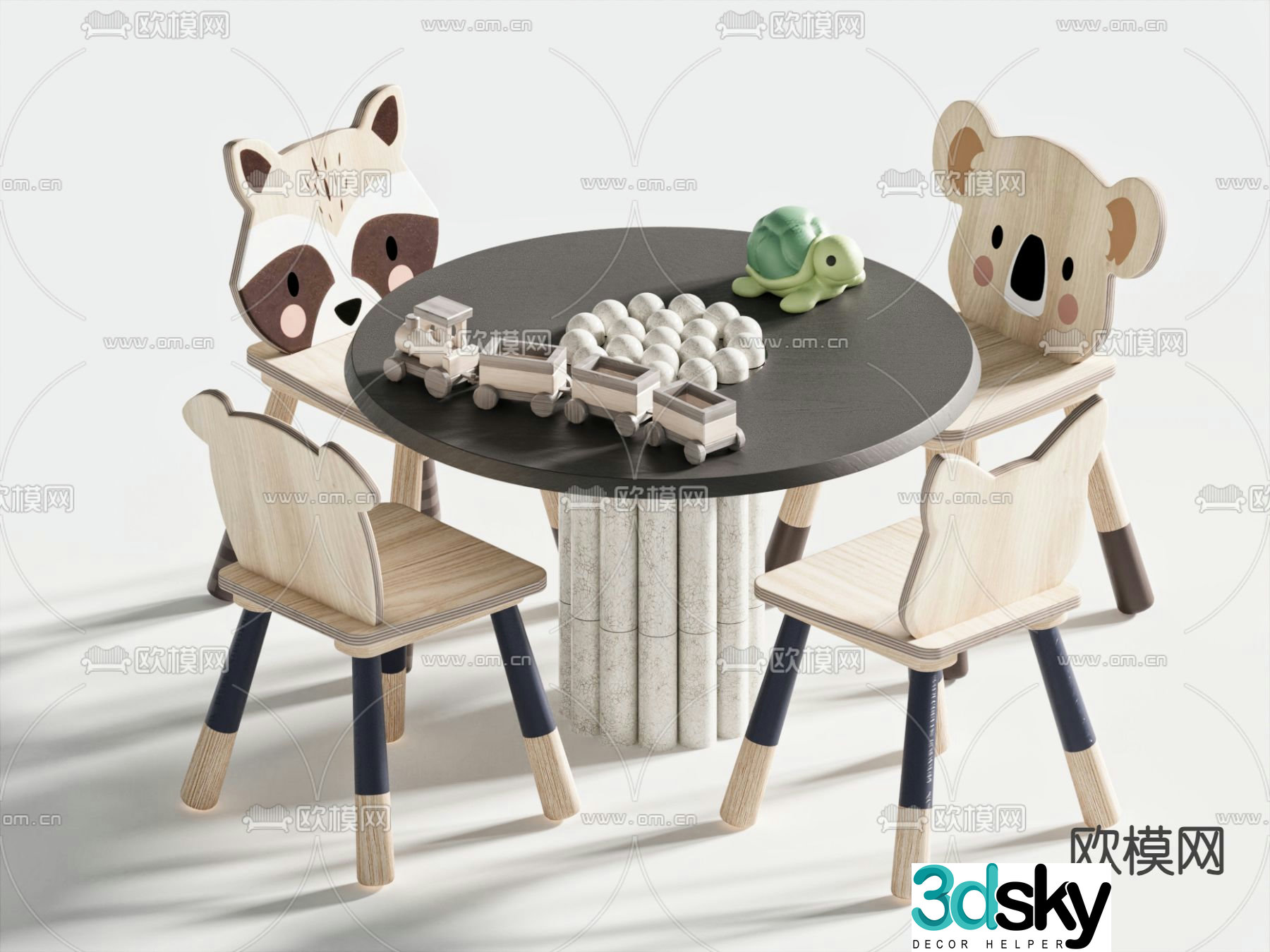 Children’s table and chair 3d model