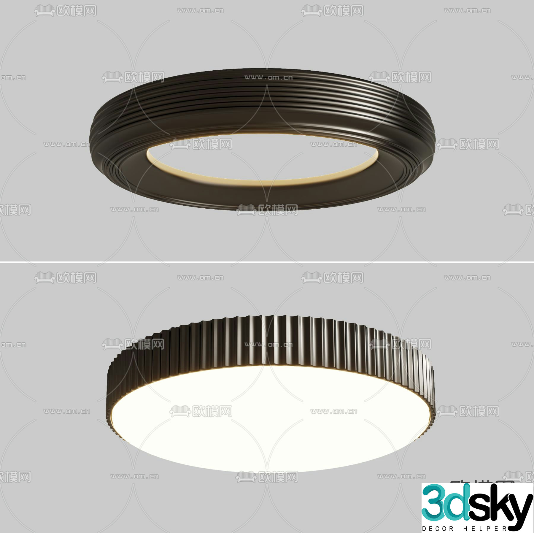 Round ceiling lamp bedroom lamp 3d model