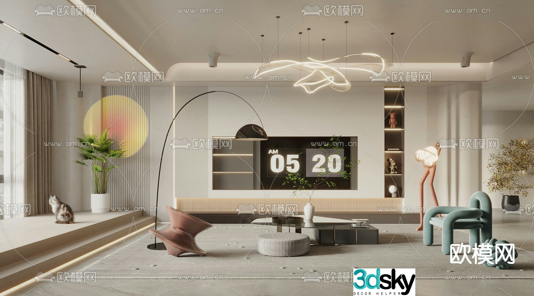 Modern living room 3d model