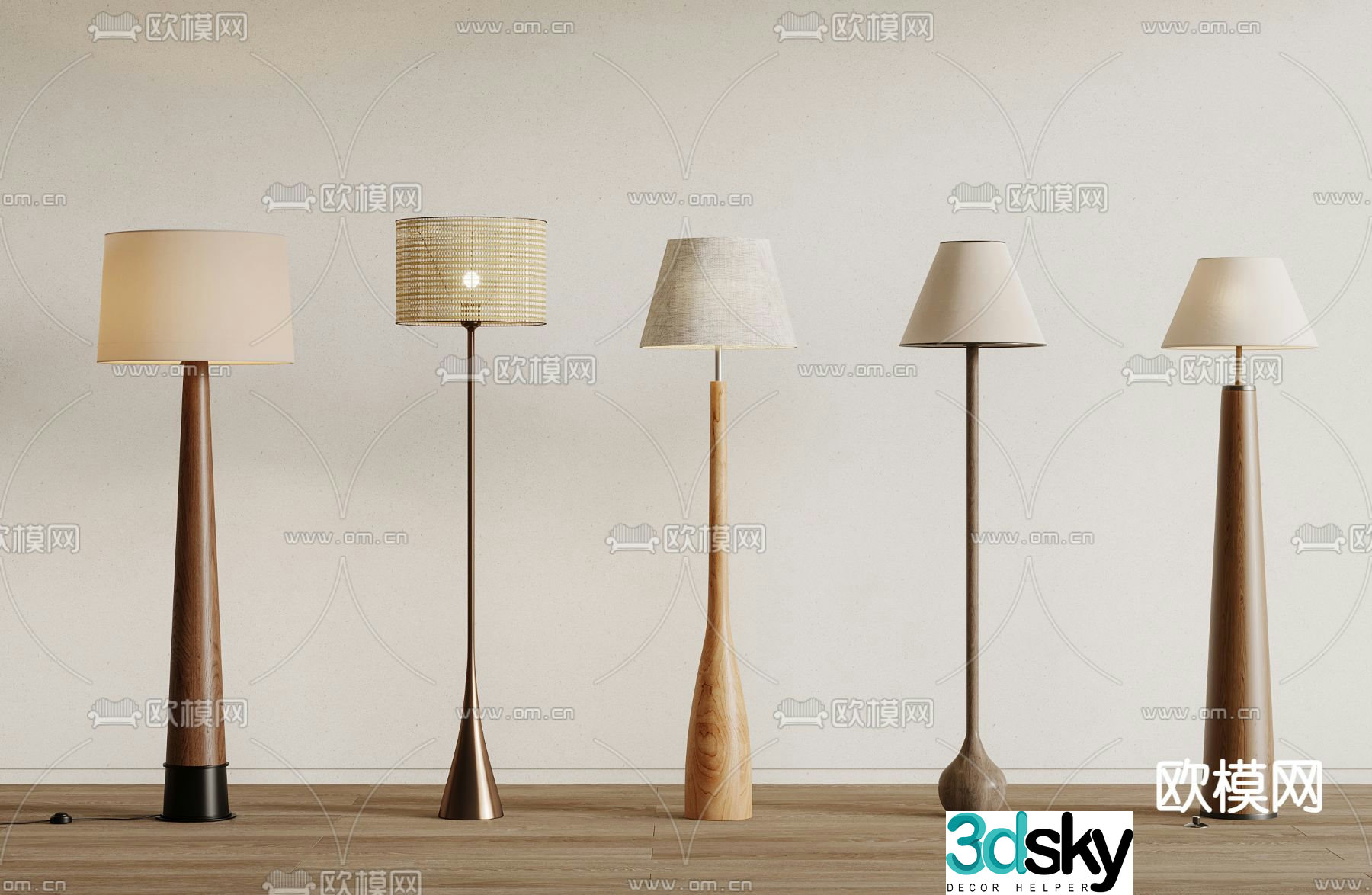 Wabi-sabi floor lamp 3d model